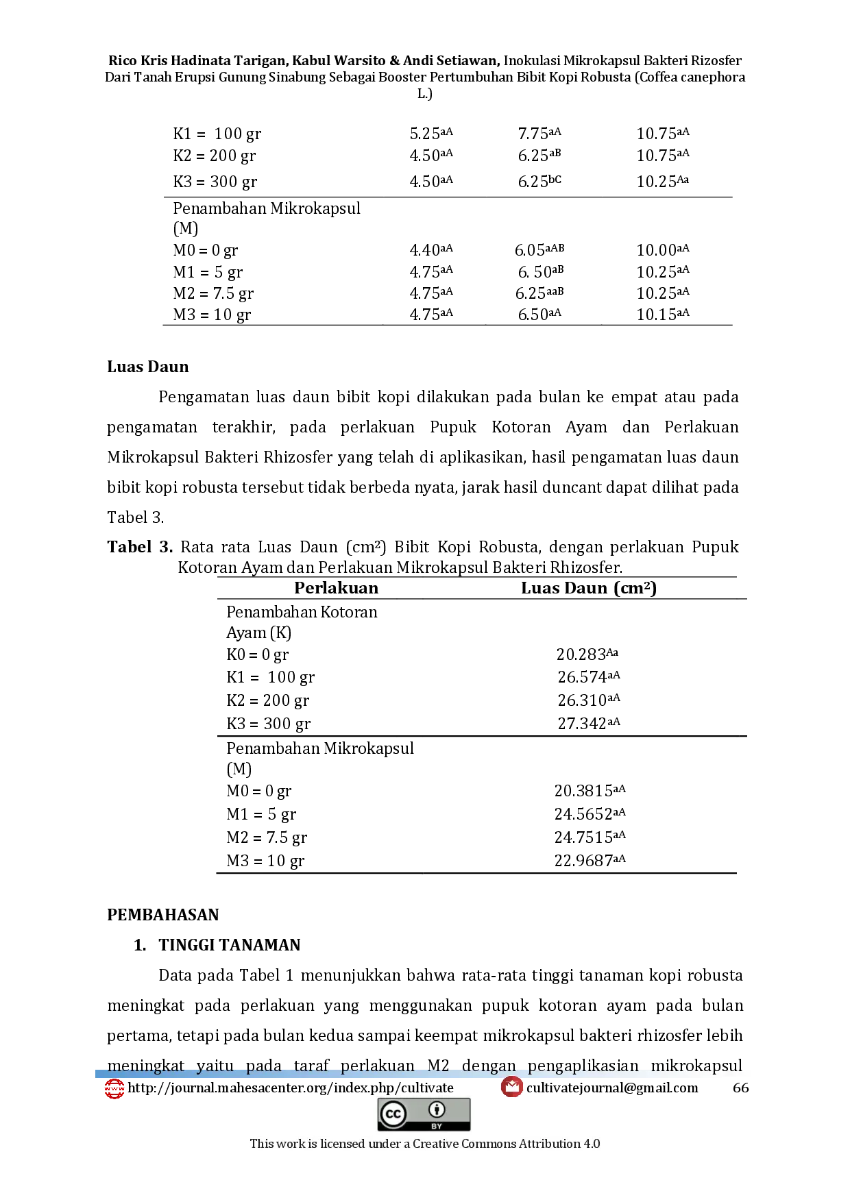 juris Inokulasi Mikrokapsul Bakteri Rizosfer Dari Tanah Erupsi Gunung Sinabung Sebagai Booster Pertumbuhan Bibit Kopi Robusta Coffea canephora L