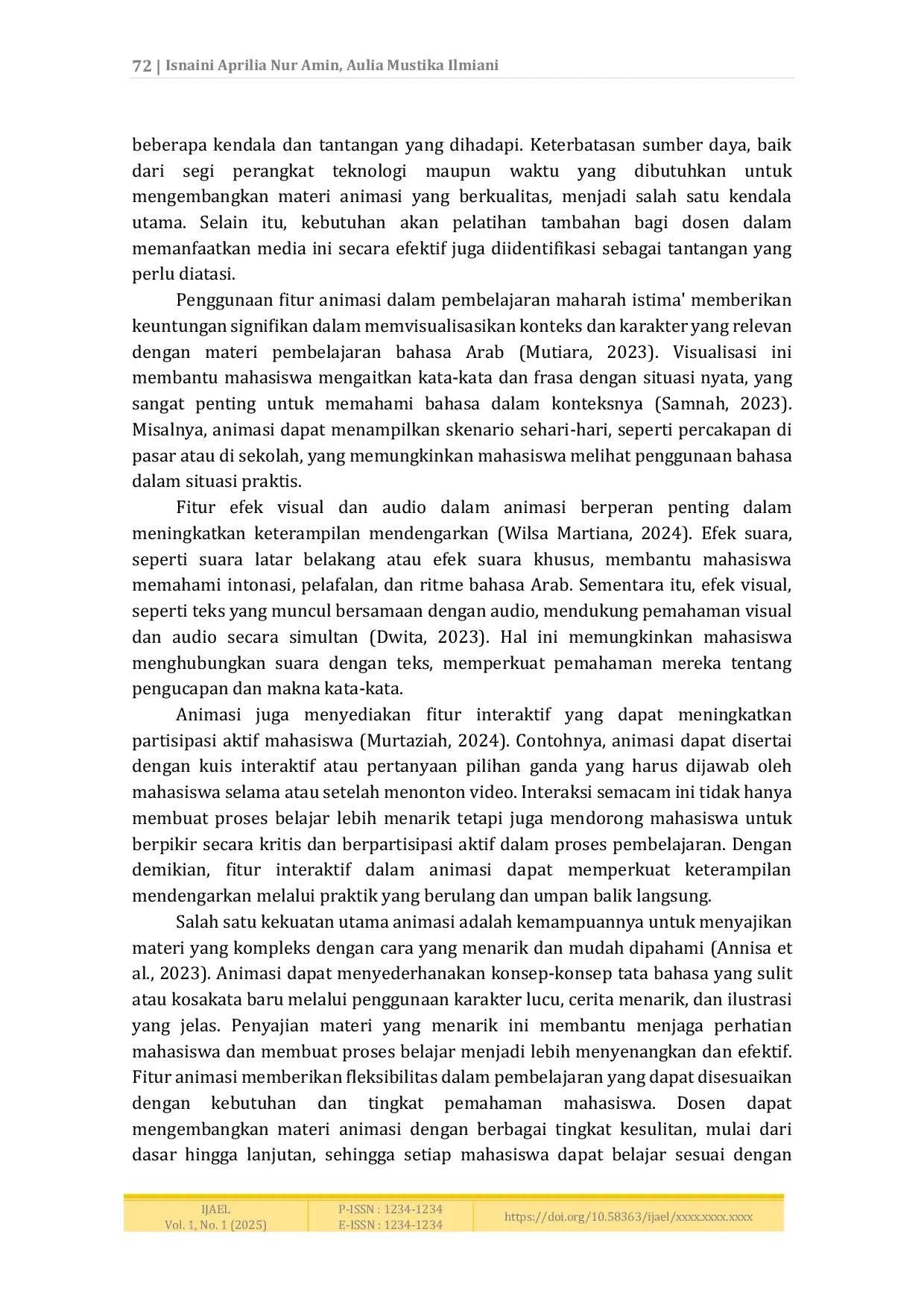 JURIS Penggunaan Media Audio Visual Berbasis Animasi dalam Pembelajaran Maharah Istima