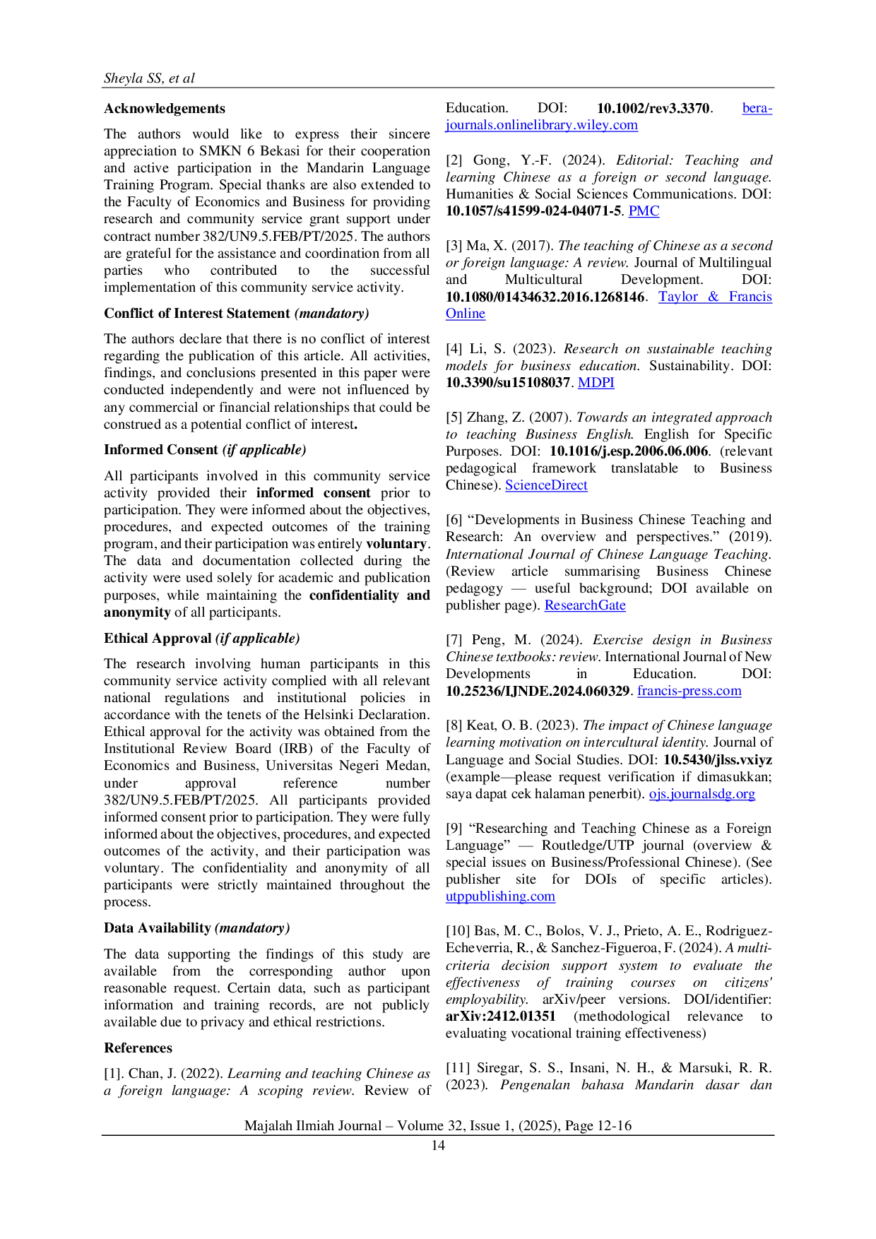 JURIS The Mandarin Language Training for Business to Enhance Vocational Student Competitiveness in the Global Era