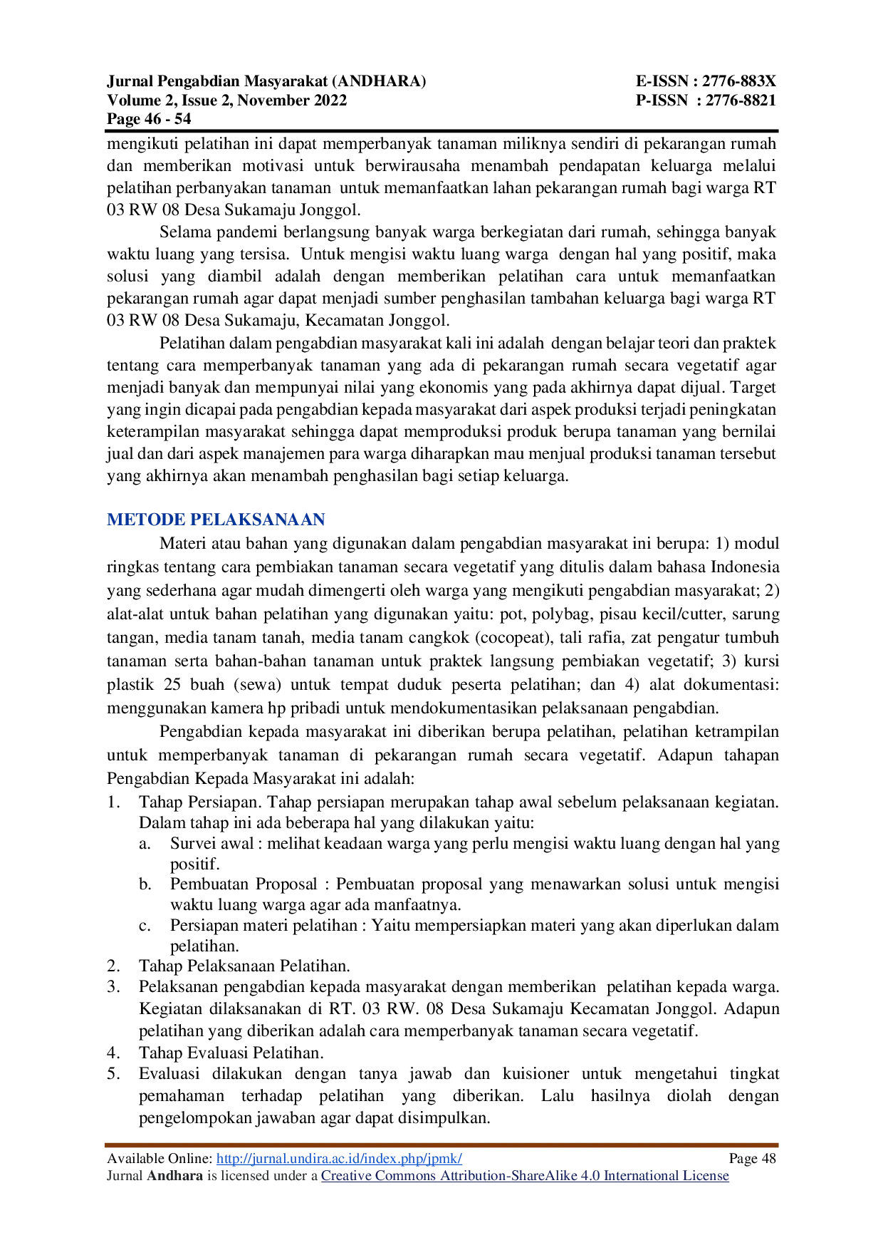 JURIS Memanfaatkan Halaman Rumah untuk Menambah Penghasilan Keluarga