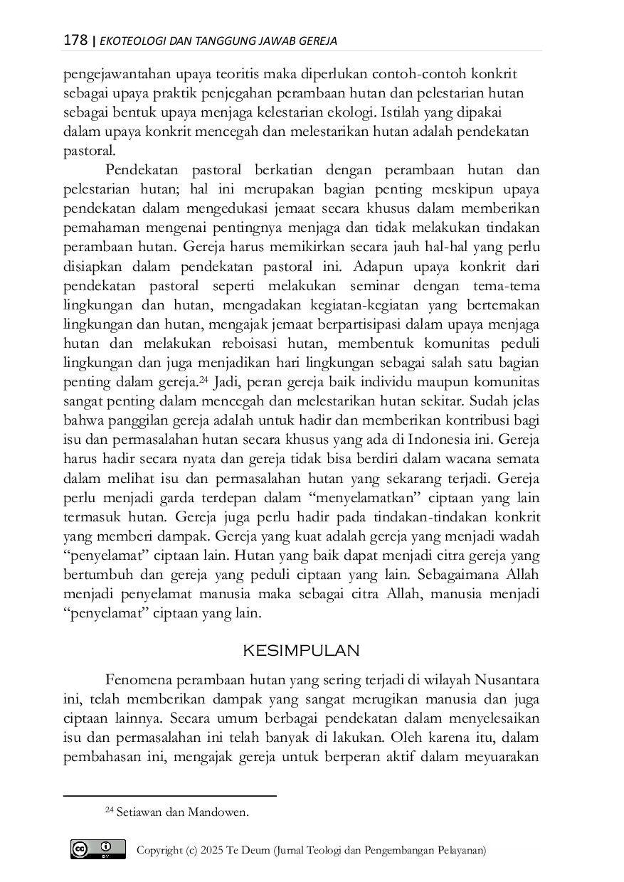 JURIS Ecotheology and the Church s Responsibility for Forest Encroachment in Indonesia