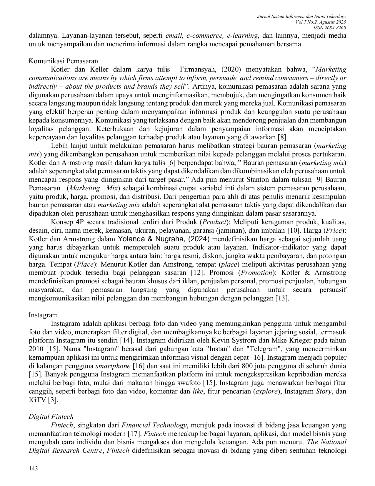 JURIS Literature Review Analisis Strategi Komunikasi Pemasaran Fintech Dompet Digital Melalui Instagram