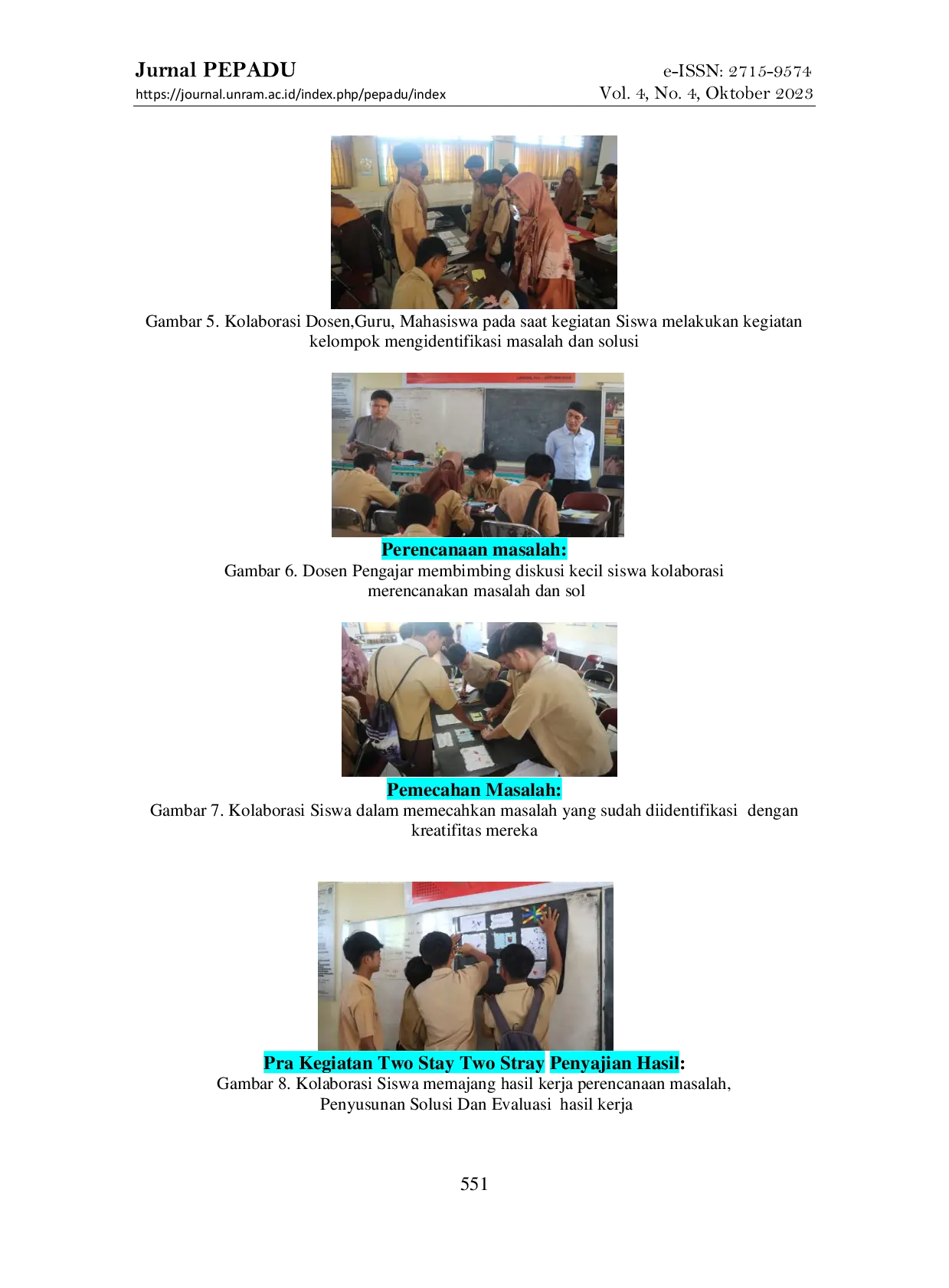 JURIS Best Practice Dosen Mengajar IPS Implementasi Problem Based Learning Memadukan Two Stay Two Stray Model di SMPN 1 Lingsar