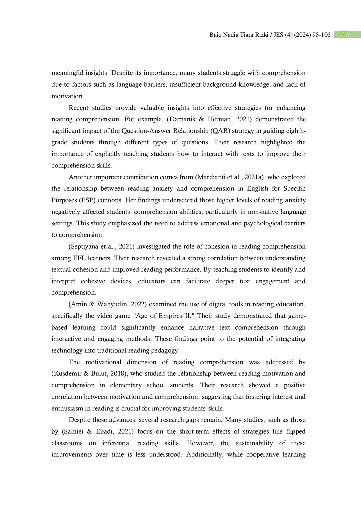 JURIS Exploring Reading Comprehension Strategies Insights from Recent Studies