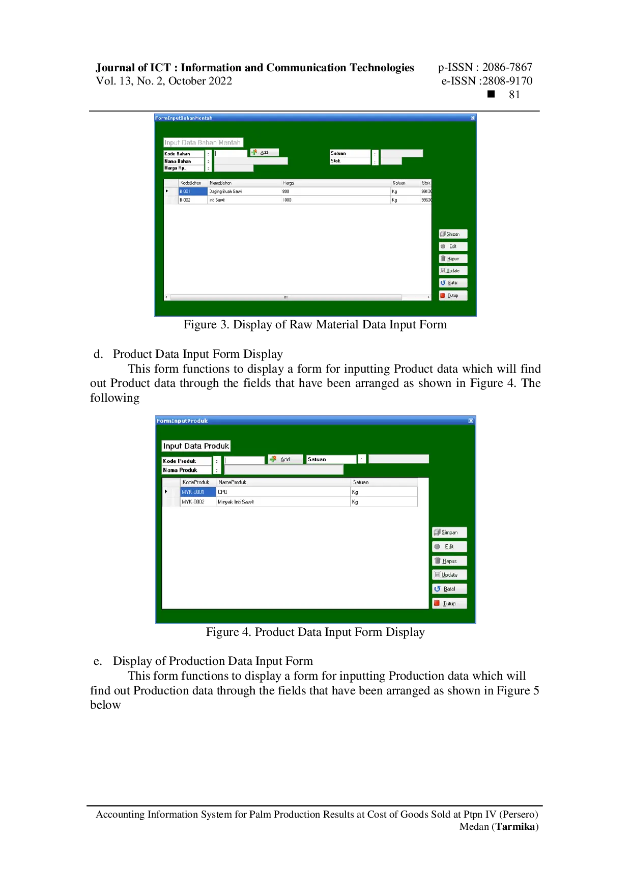 juris Accounting Information System for Palm Production Results at Cost of Goods Sold at Ptpn IV Persero Medan