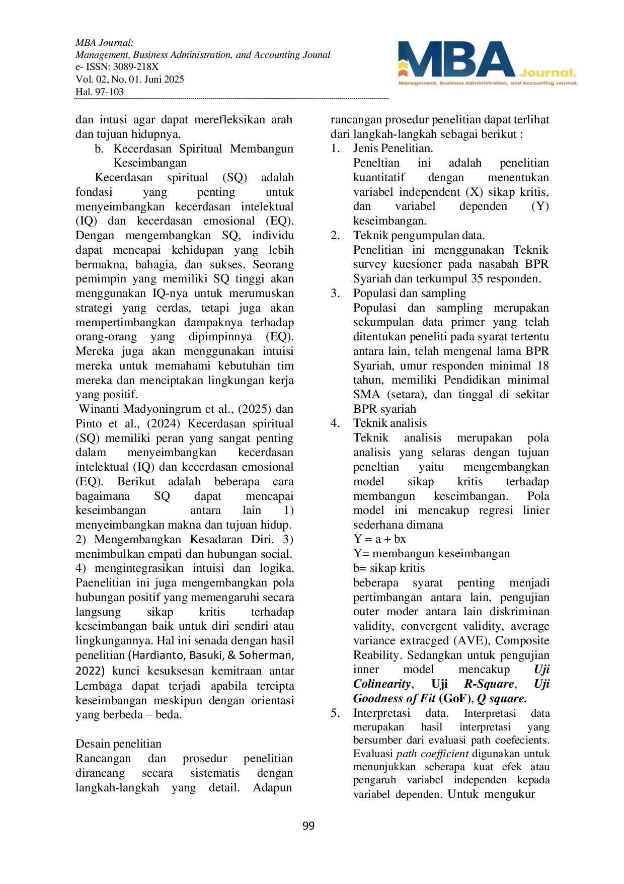 juris Esensi Spiritual Dan Model Pengembangan Keseimbangan