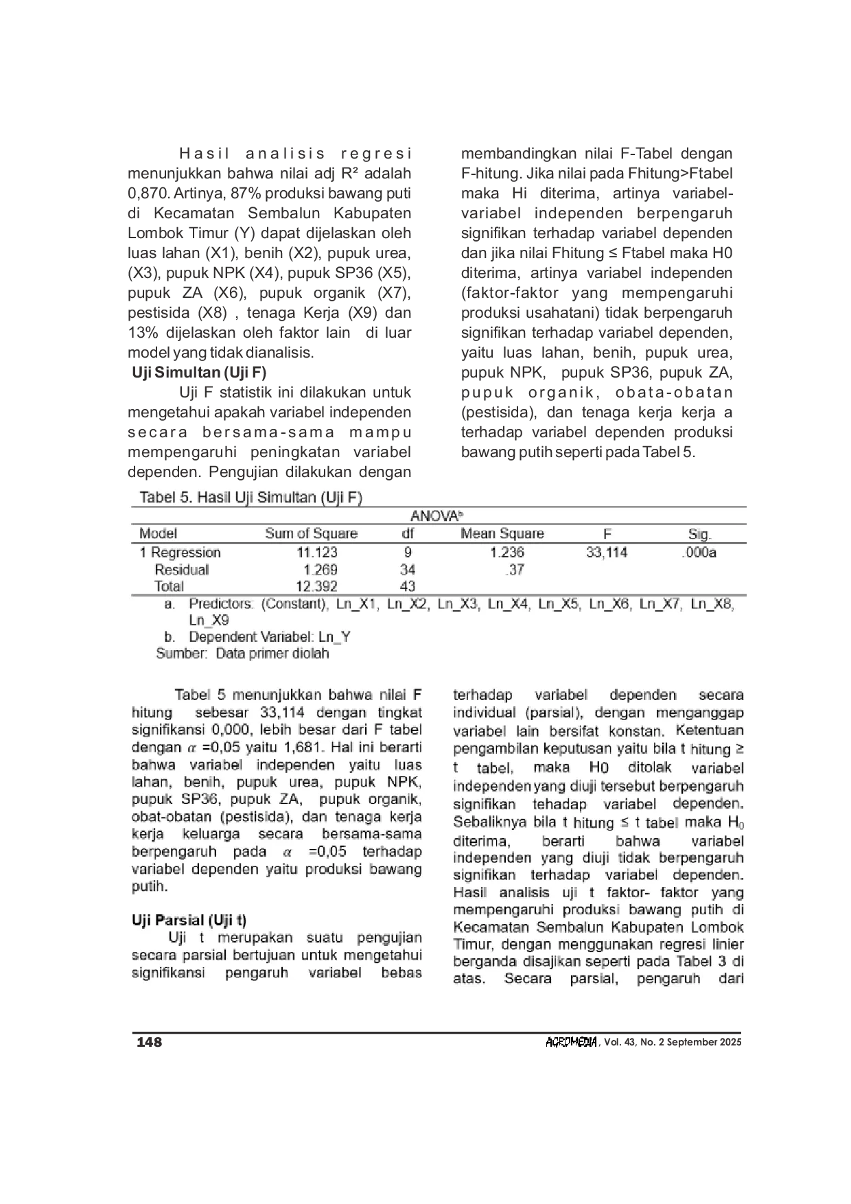 JURIS Analisis Finansial Dan Faktor Faktor Yang Mempengaruhi Produksi Usahatani Bawang Putih Di Kecamatan Sembalun Kabupaten Lombok Timur