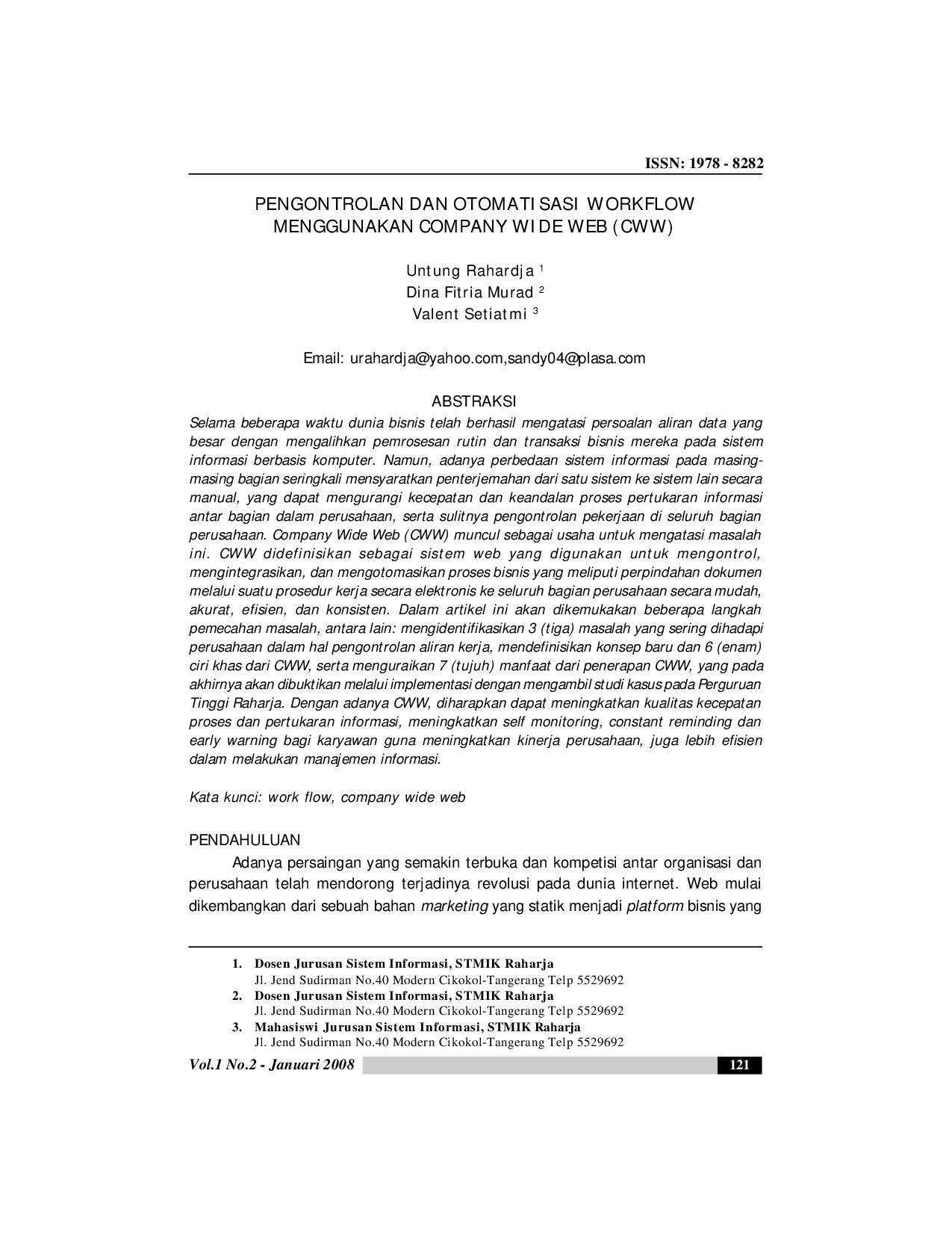 juris Pengontrolan Dan Otomatisasi Workflow Menggunakan Company Wide Web CWW