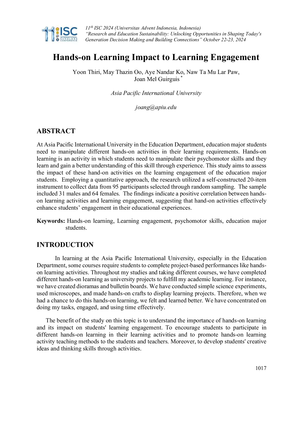 JURIS The Hands on Learning Impact to Learning Engagement