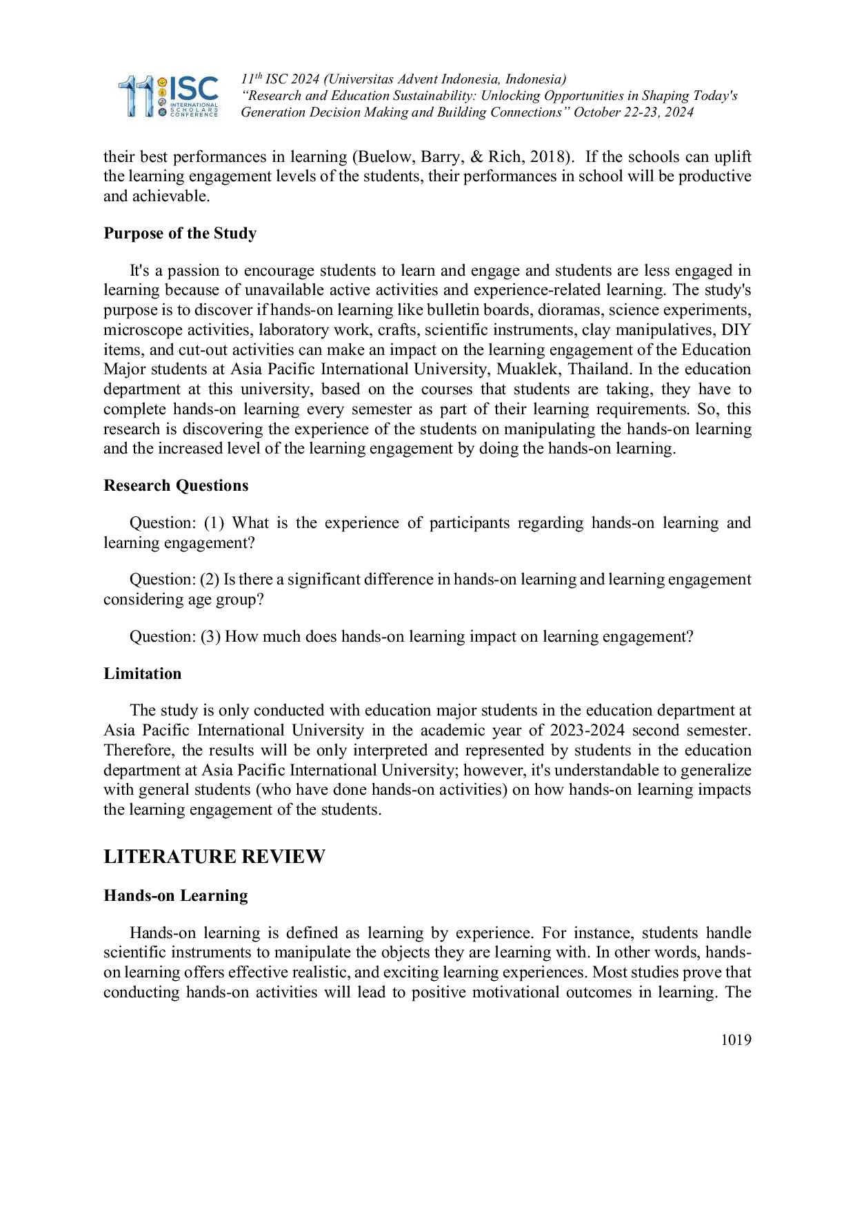 JURIS The Hands on Learning Impact to Learning Engagement