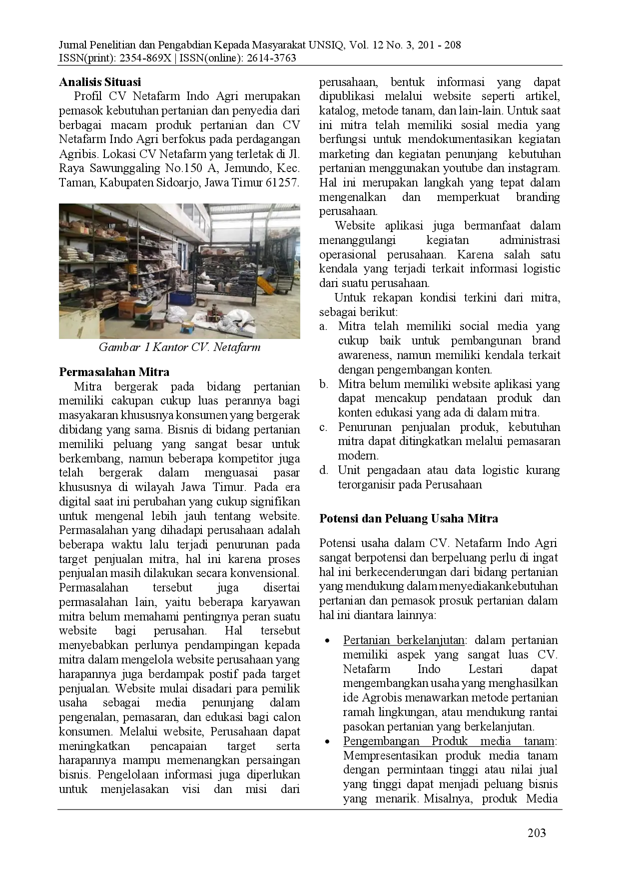 juris Pembuatan dan Pelatihan Penggunaan Website Company Profile untuk Meningkatkan Brand Awareness di CV Netafarm Indo Lestari Sidoarjo