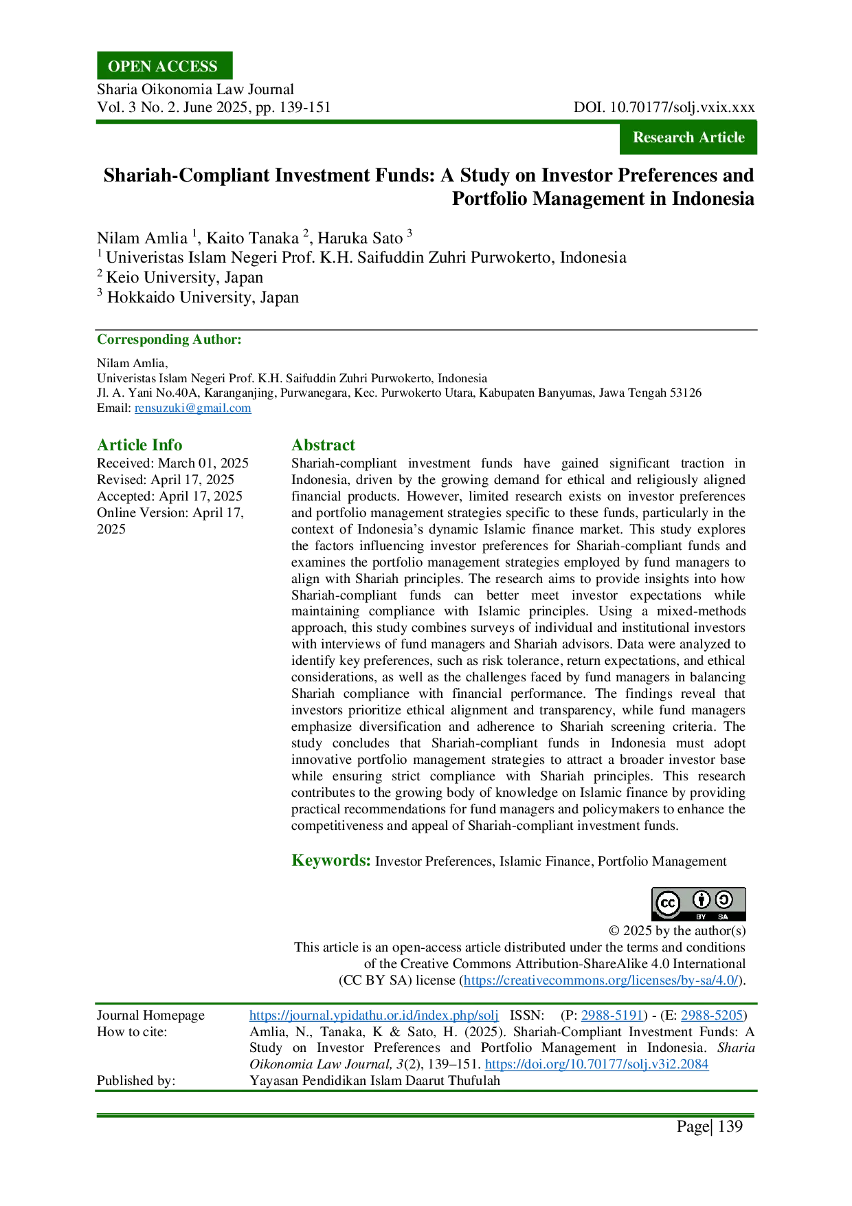 JURIS Shariah Compliant Investment Funds A Study on Investor Preferences and Portfolio Management in Indonesia