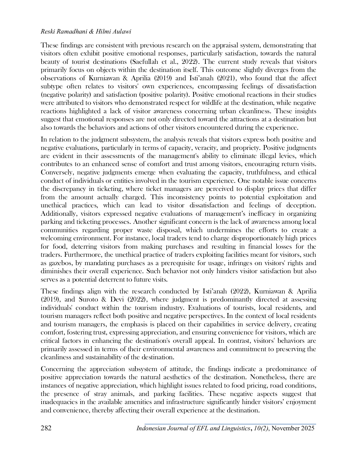 JURIS Local Tourists Evaluation In Travel Vlogs Of South Garut Tourism A Case Of Attitude