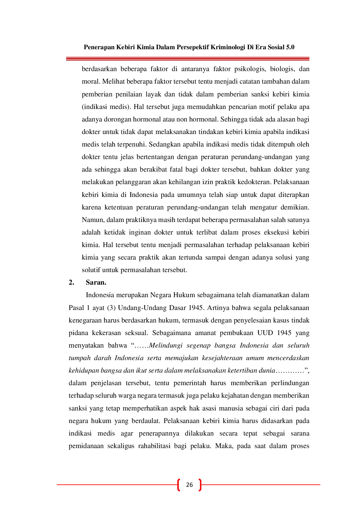 JURIS Penerapan Kebiri Kimia Dalam Persepektif Kriminologi Di Era Sosial 5 0