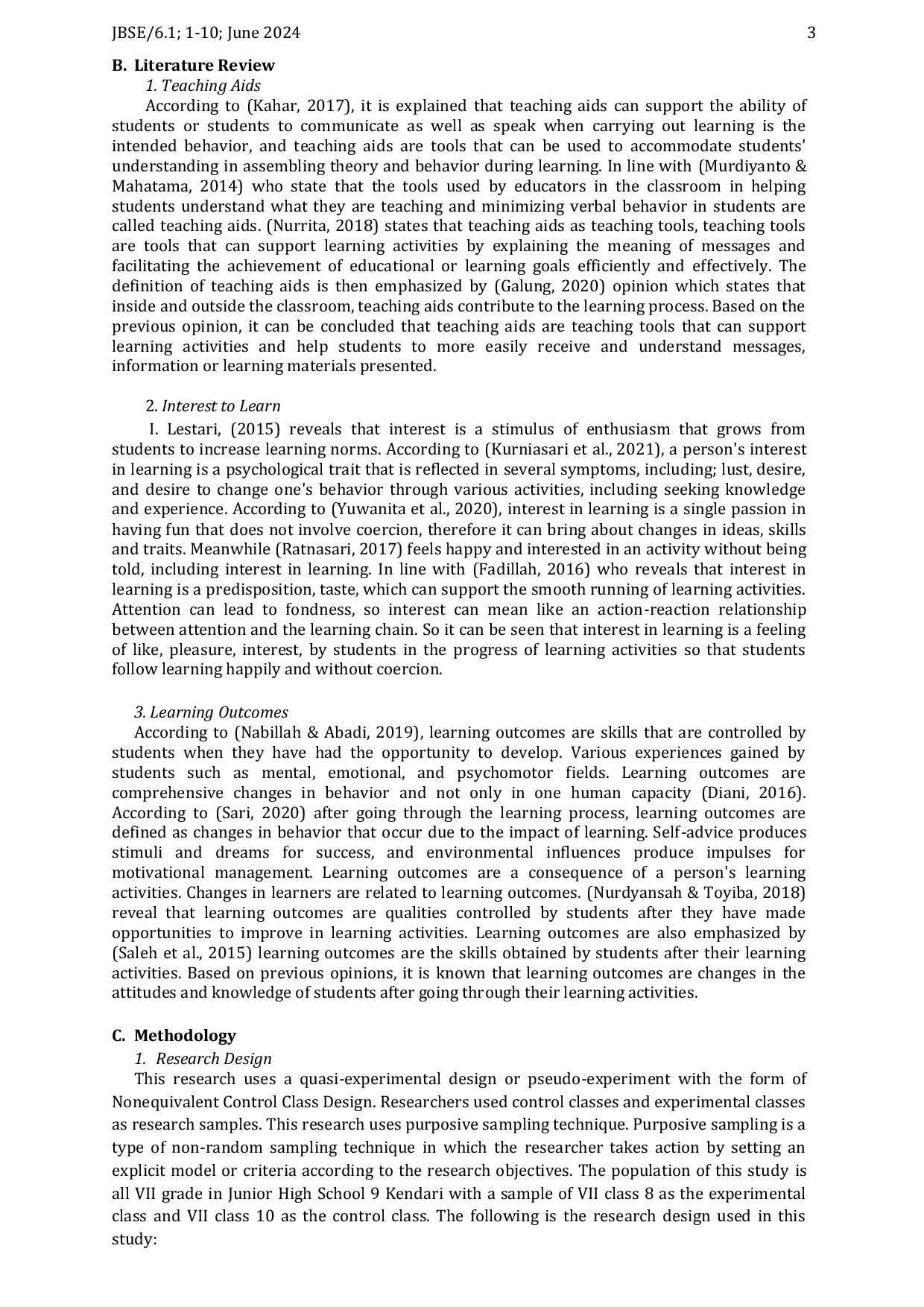 JURIS The Effectiveness of The Use of Diorama Teaching Aids on Students Interest and Learning