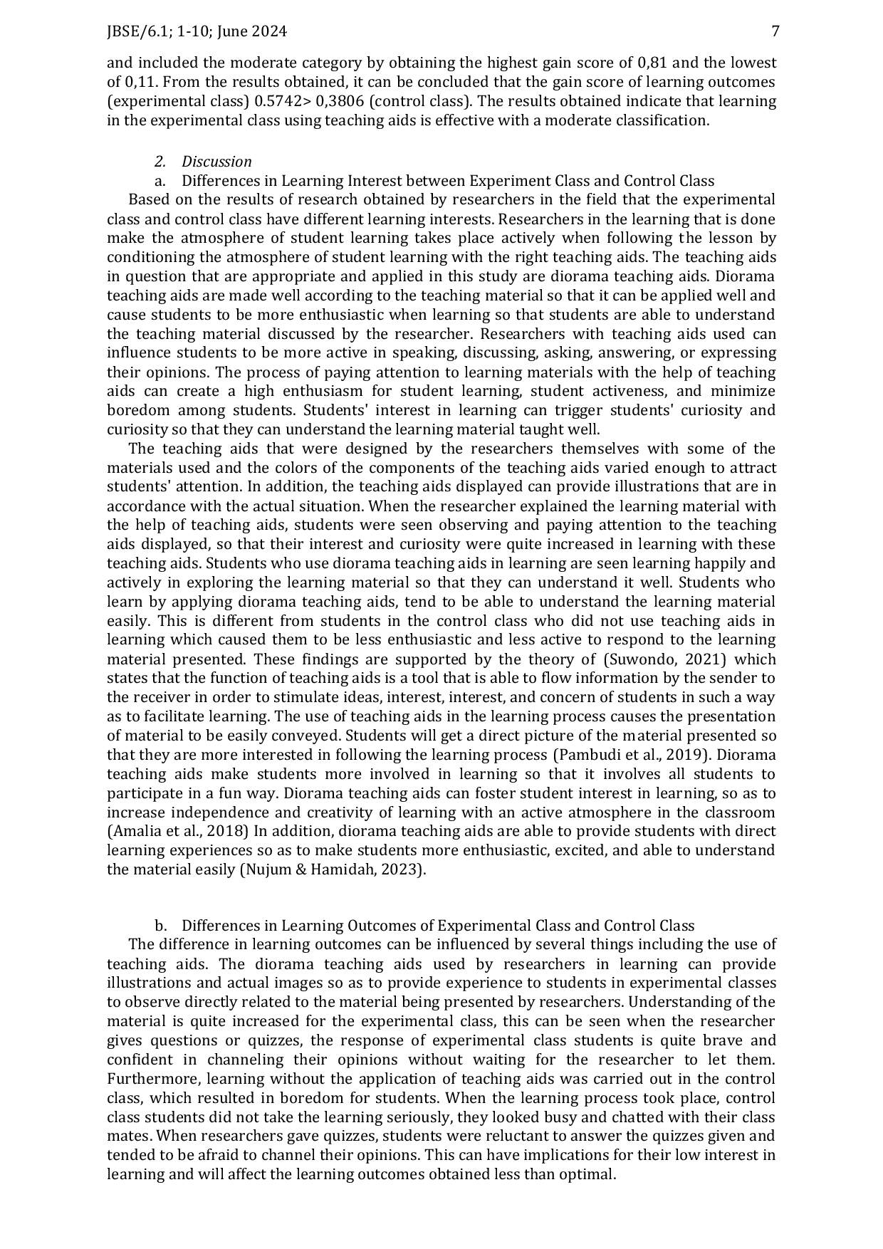 JURIS The Effectiveness of The Use of Diorama Teaching Aids on Students Interest and Learning