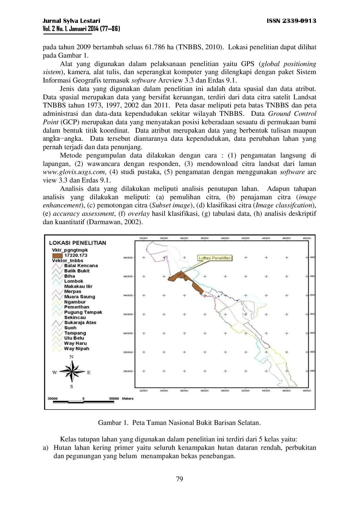 juris Perubahan Tutupan Lahan Di Resort Pugung Tampak Taman Nasional Bukit Barisan Selatan TNBBS