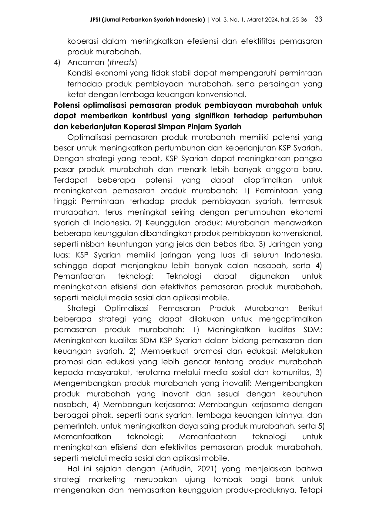 JURIS Optimalisasi Strategi Pemasaran Produk Pembiayaan Murabahah Dalam Konteks Koperasi Simpan Pinjam Syariah