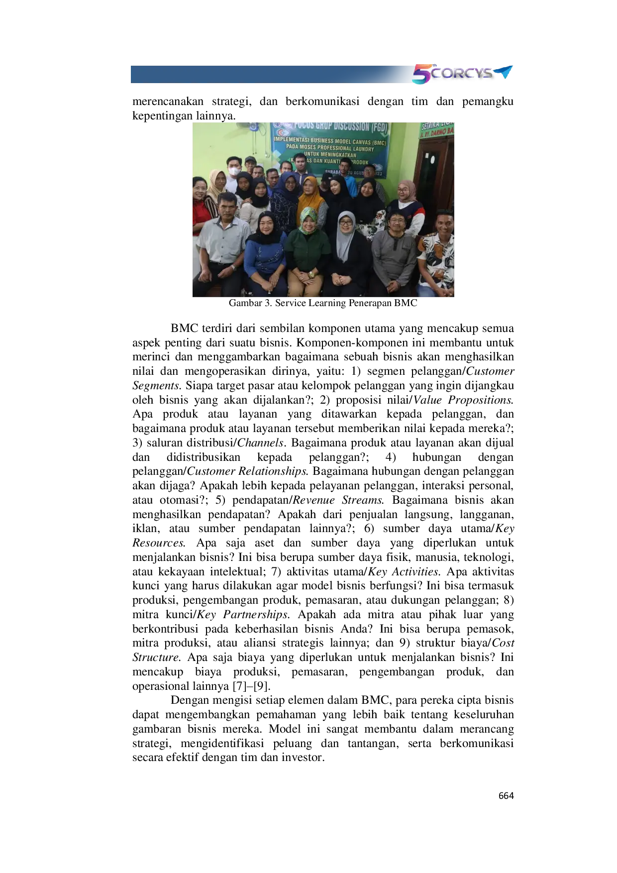 JURIS Service Learning Penerapan Business Model Canvas Pada Usaha Rumahan Laundry Moses Profesional