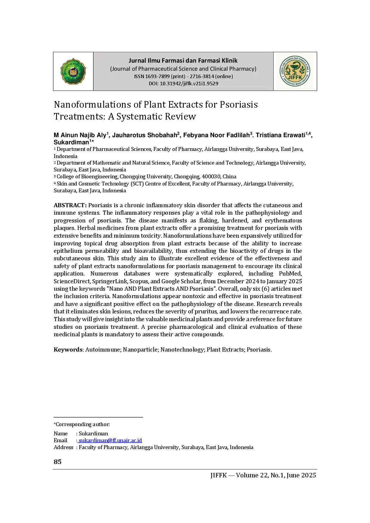 juris Nanoformulations of Plant Extracts for Psoriasis Treatments A Systematic Review