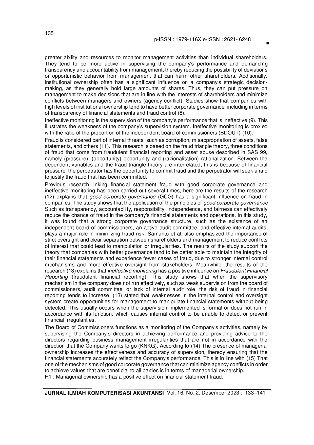 JURIS Analysis of Financial Statement Fraud in the Perspective of Fraud Triangle Theory in Energy Companies