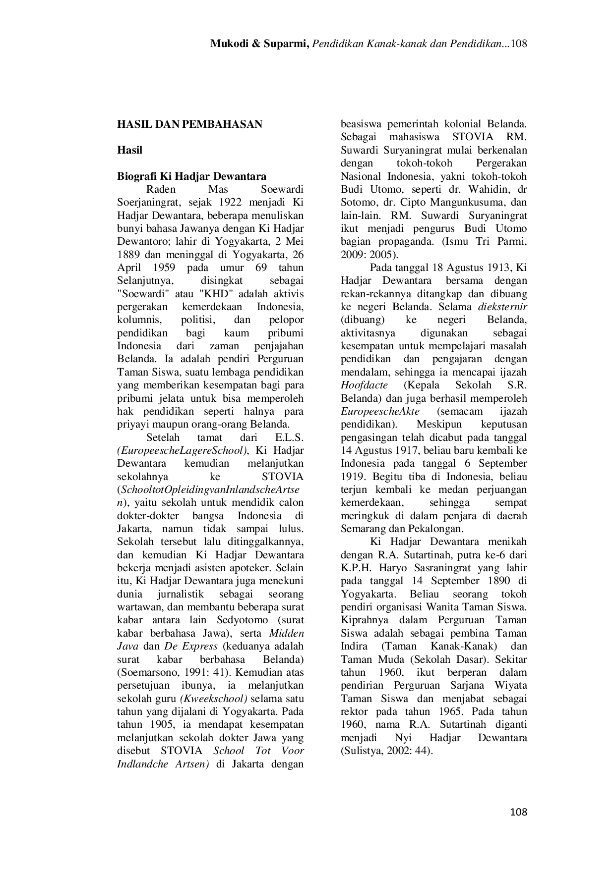 juris Pendidikan Kanak Kanak dan Pendidikan Keluarga Studi Kritis Pemikiran Ki Hadjar Dewantara