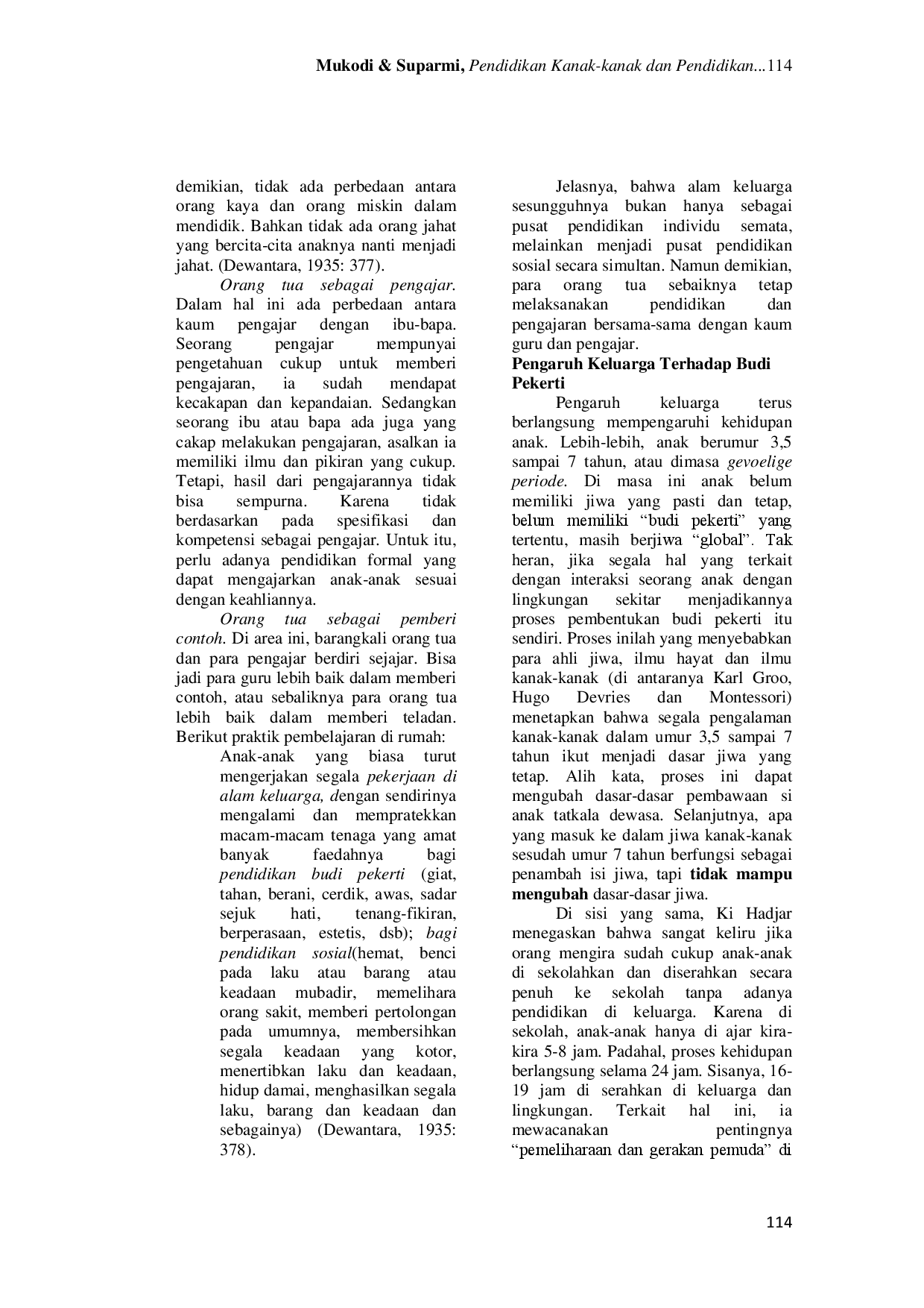 juris Pendidikan Kanak Kanak dan Pendidikan Keluarga Studi Kritis Pemikiran Ki Hadjar Dewantara