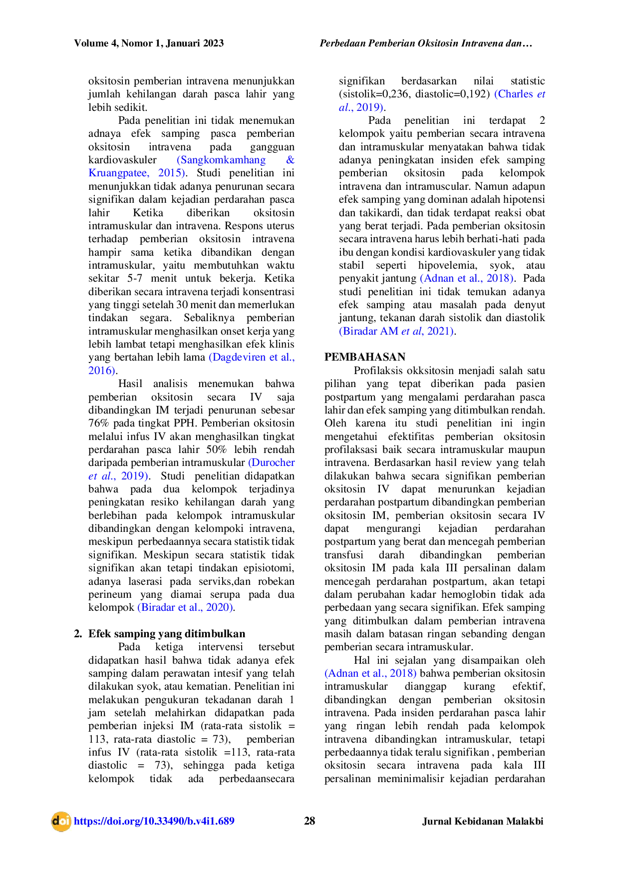JURIS Literature Review Perbedaan Pemberian Oksitosin Profilaksis Secara Intravena dan Intramuskular Terhadap Kejadian Perdarahan Postpartum
