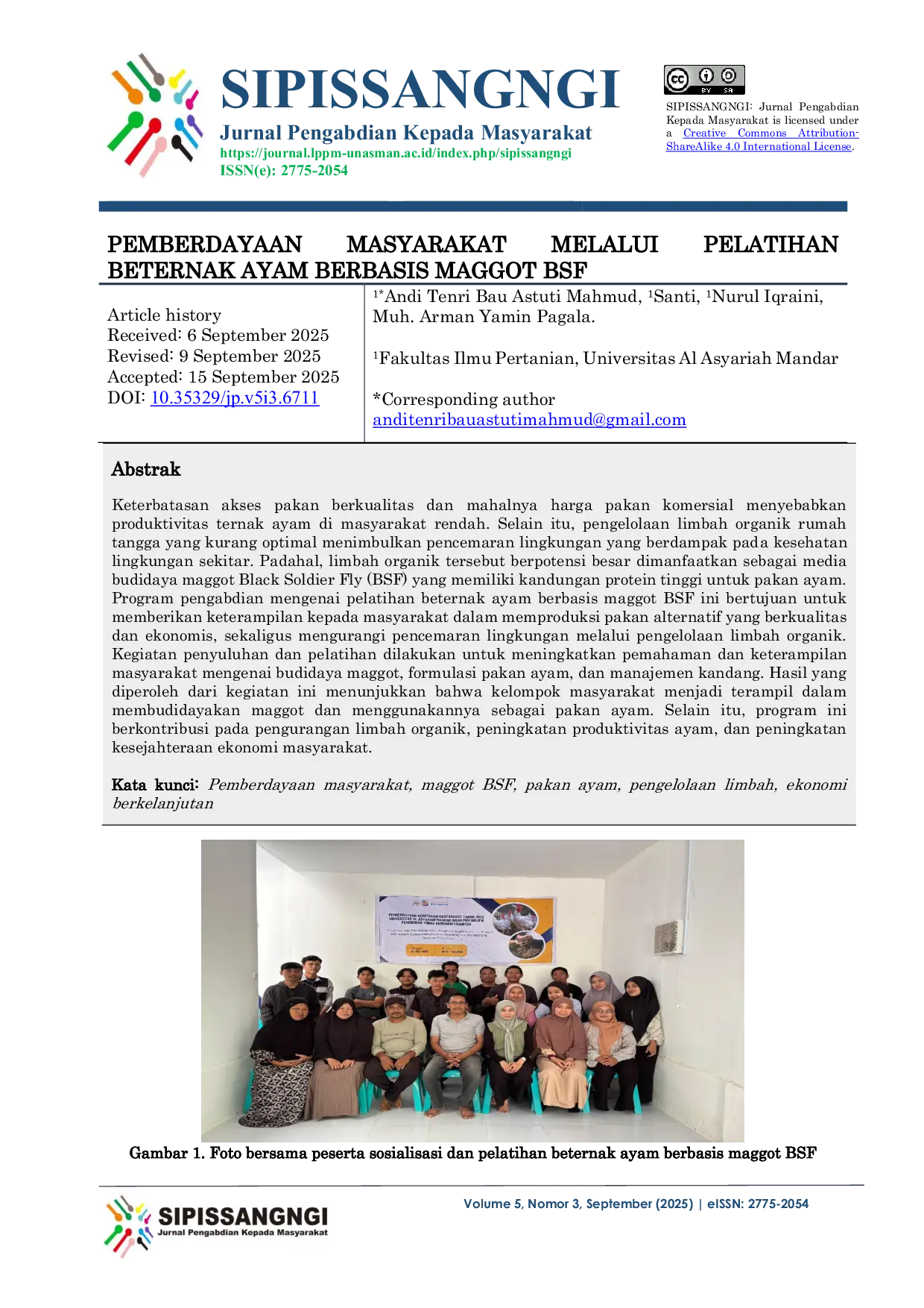 JURIS Pemberdayaan Masyarakat Melalui Beternak Ayam Berbasis Maggot Bsf