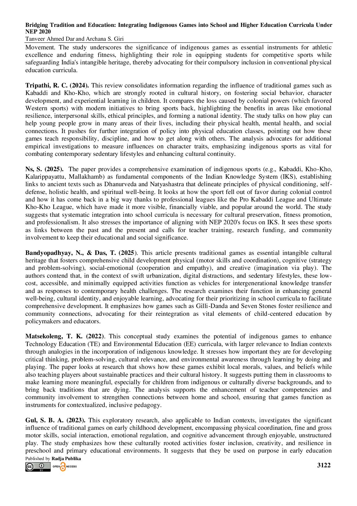 JURIS Bridging Tradition and Education Integrating Indigenous Games into School and Higher Education Curricula Under NEP 2020
