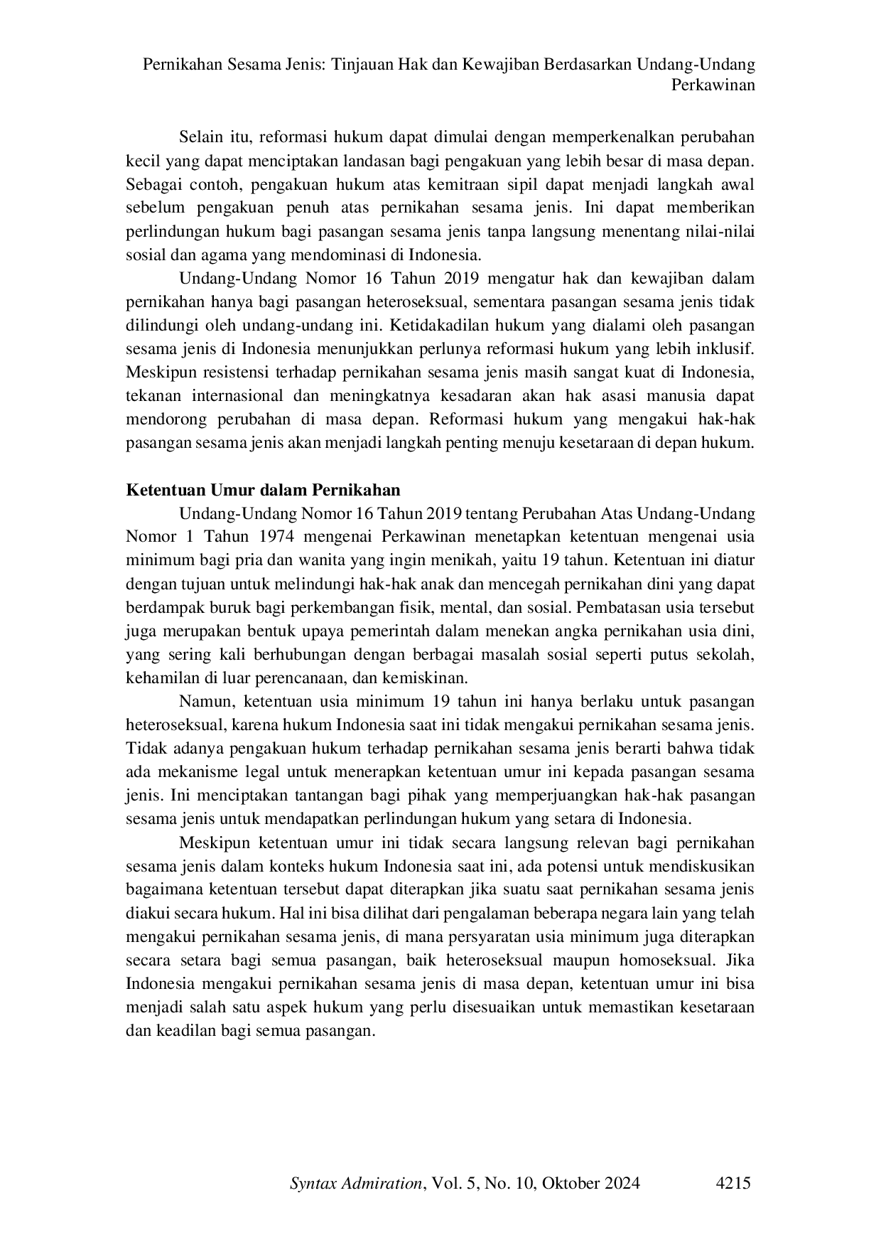 JURIS Pernikahan Sesama Jenis Tinjauan Hak dan Kewajiban Berdasarkan Undang Undang Perkawinan