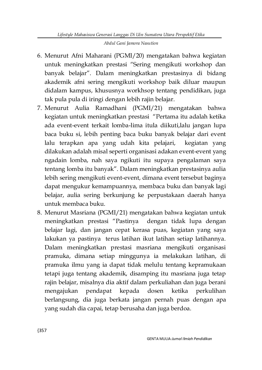 JURIS Lifestyle Mahasiswa Generasi Langgas Di Uin Sumatera Utara Perspektif Etika