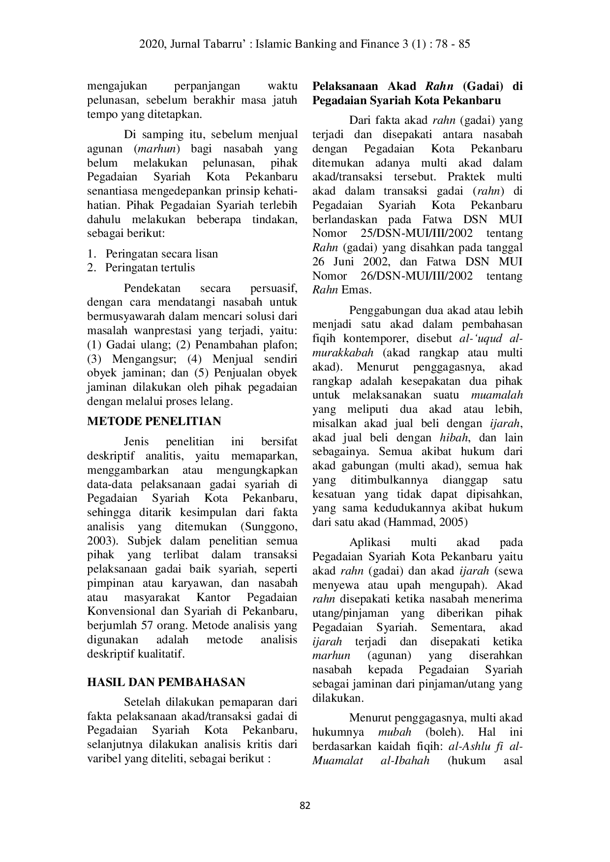 JURIS Analisis Pegadaian Syariah Di Kota Pekanbaru