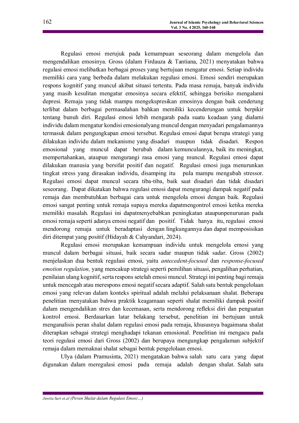 JURIS Peran Shalat dalam Regulasi Emosi pada Remaja