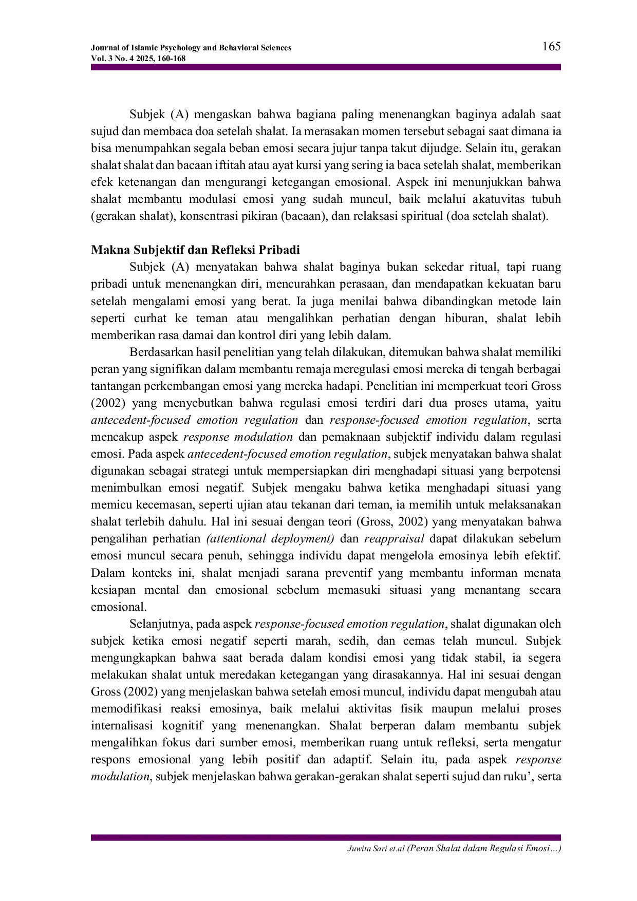 JURIS Peran Shalat dalam Regulasi Emosi pada Remaja