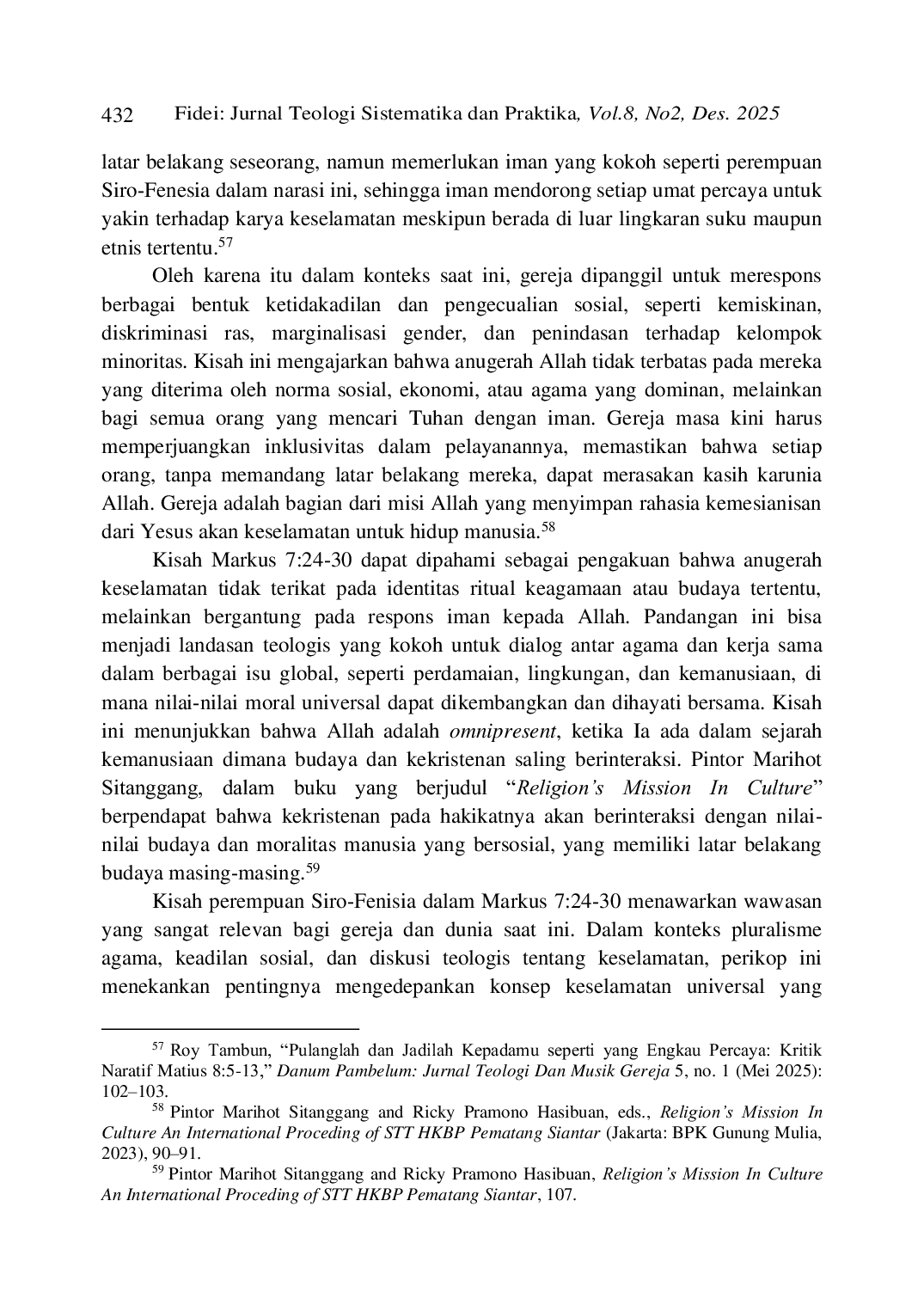 JURIS Keselamatan Tanpa Sekat Studi Hermeneutis Mengenai Konsep Keselamatan Universal Menurut Markus 7 24 30