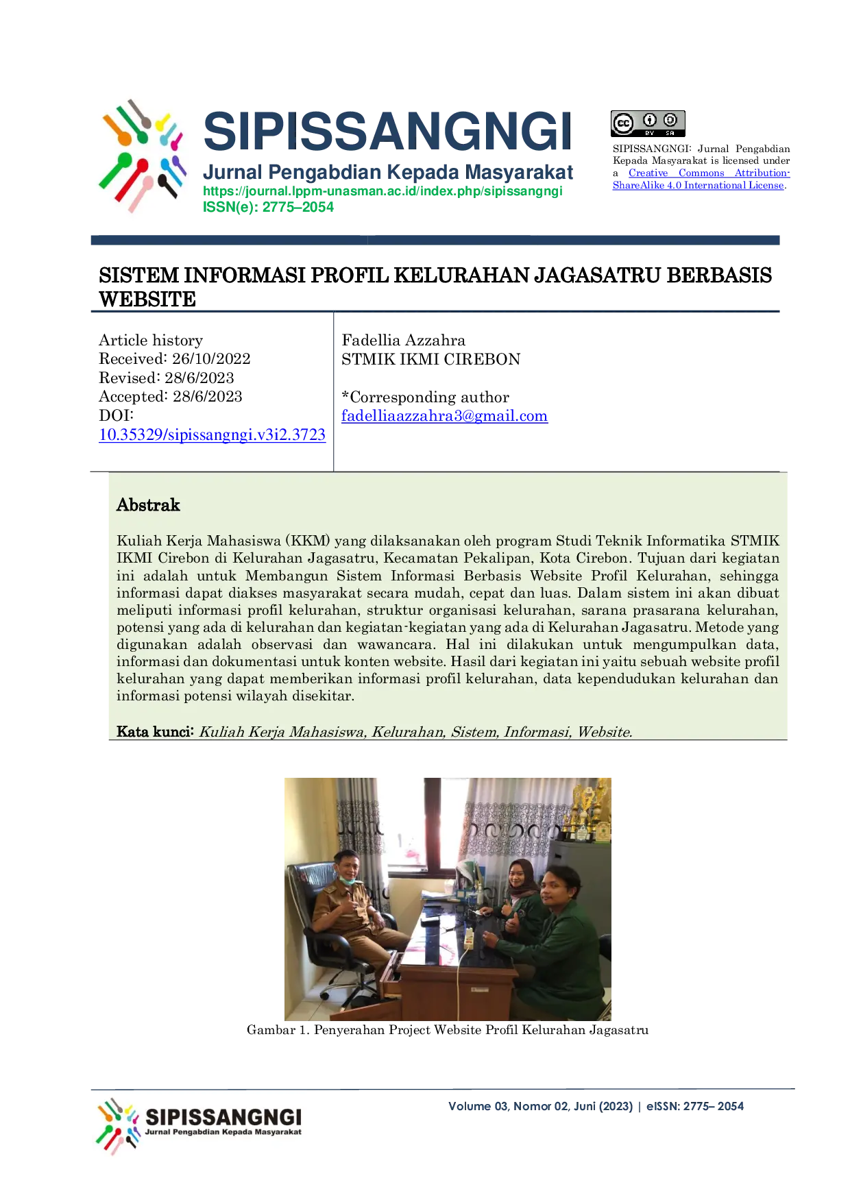 JURIS Sistem Informasi Profil Kelurahan Jagasatru Berbasis Website