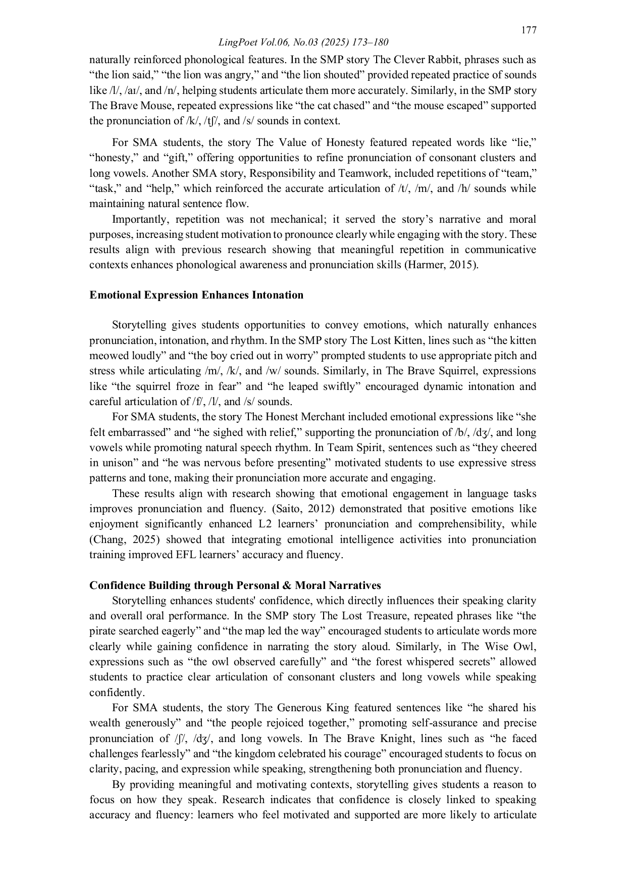 JURIS Enhancing Pronunciation Through Storytelling A Case Study of Two EFL Learners