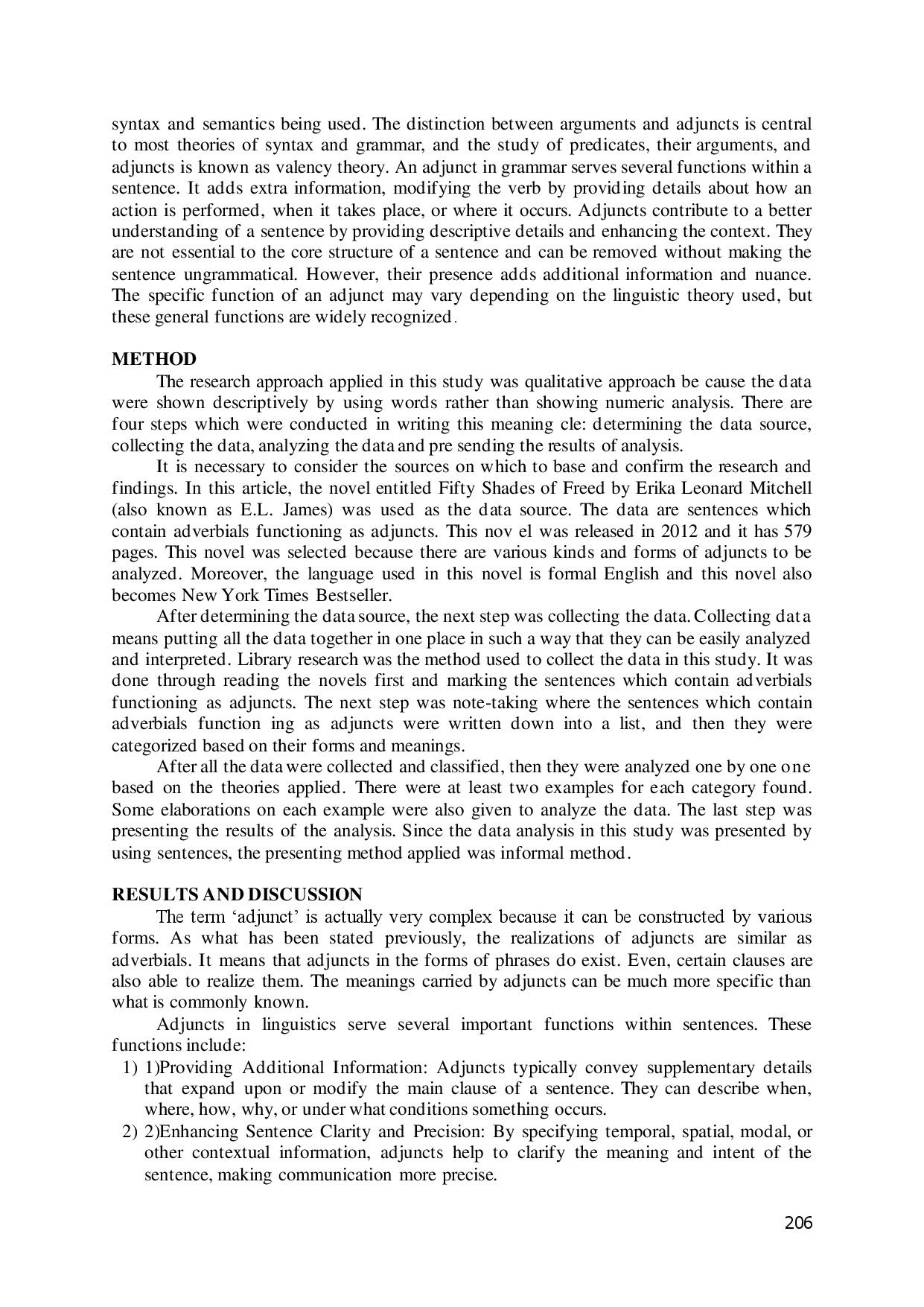 juris Exploration of the Function and Position of Adjuncts in English Sentences