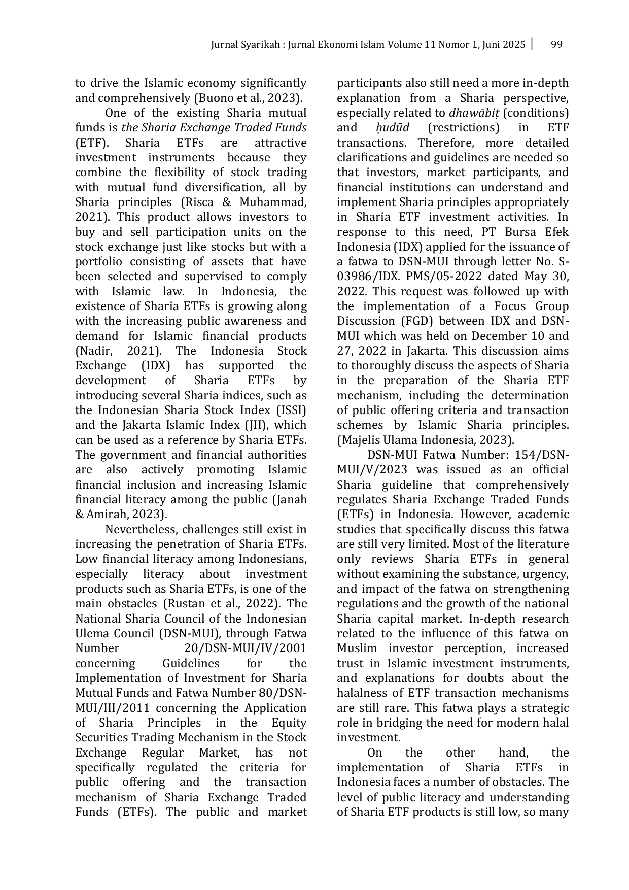 JURIS DSN MUI Fatwa as a Regulatory Pillar for the Growth of Sharia Exchange Traded Funds in Islamic Finance