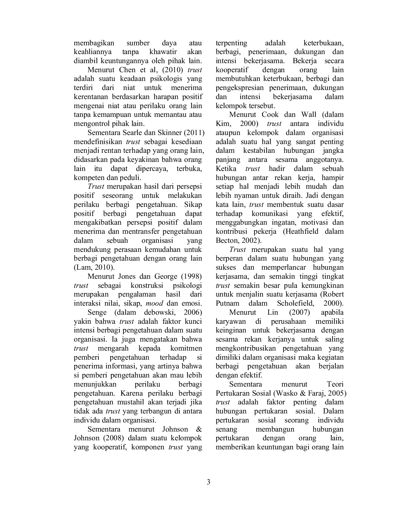 JURIS Hubungan antara Trust dan Kepribadian Agreeableness dengan Intensi Berbagi Pengetahuan pada karyawan perusahaan berbasis Knowledge Management di PT Pertamina Balikpapan