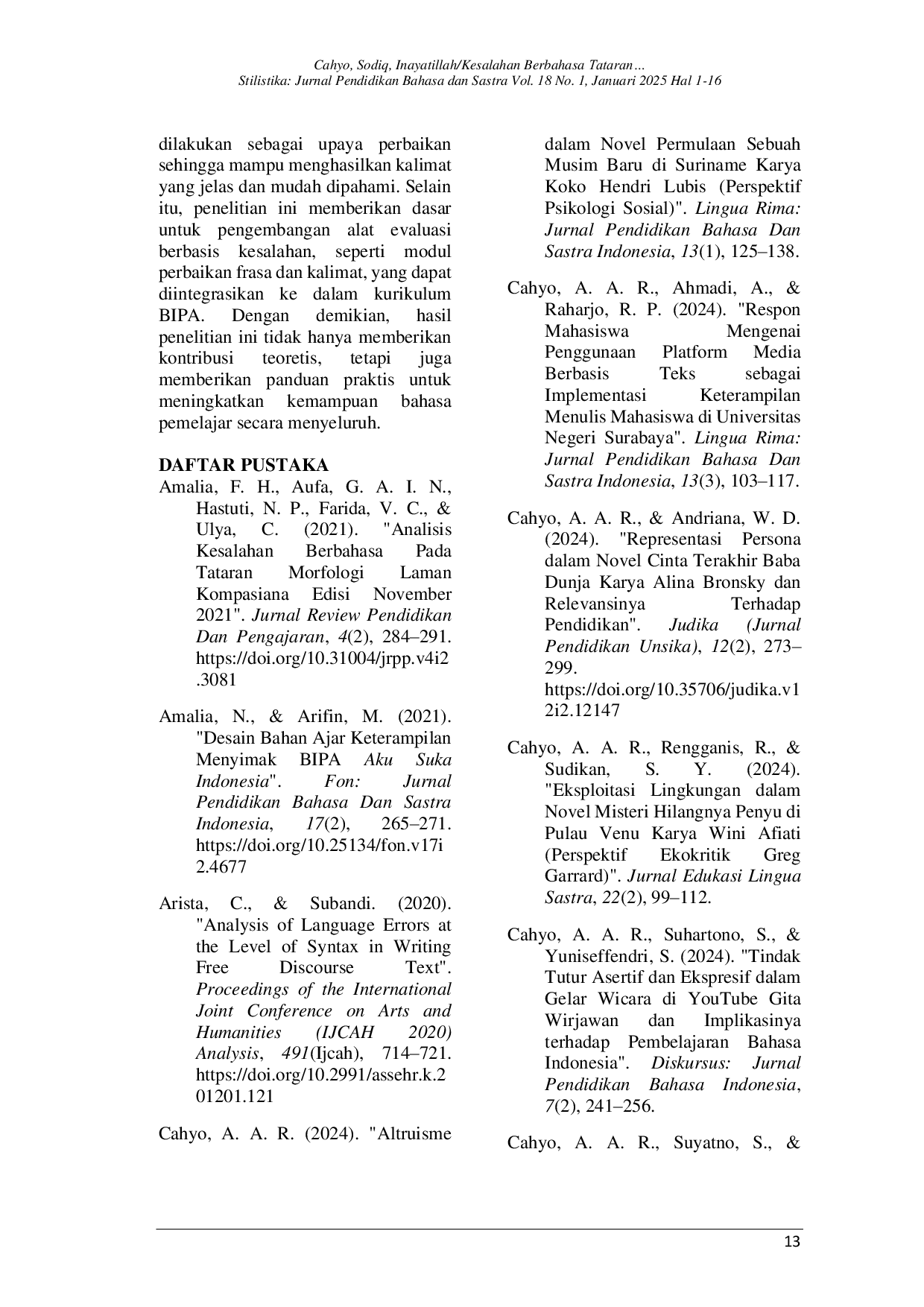 JURIS Kesalahan Berbahasa Tataran Sintaksis pada Tugas Keterampilan Menyimak Pemelajar BIPA Program KNB di Universitas Negeri Surabaya