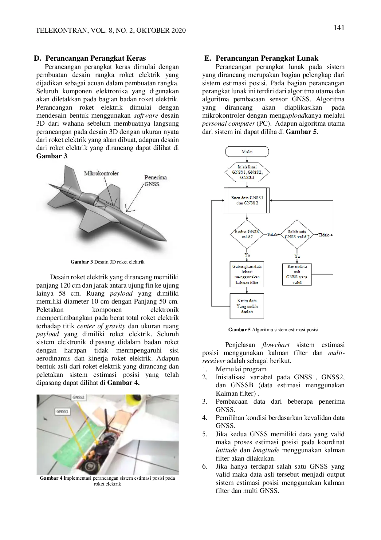 JURIS Perancangan Dan Implemetasi Kalman Filter pada Sistem Estimasi Posisi Roket Elektrik