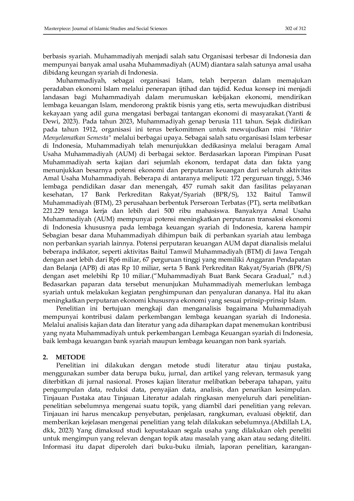 JURIS Kontribusi Muhammadiyah dalam Perkembangan Lembaga Keuangan Syariah di Indonesia