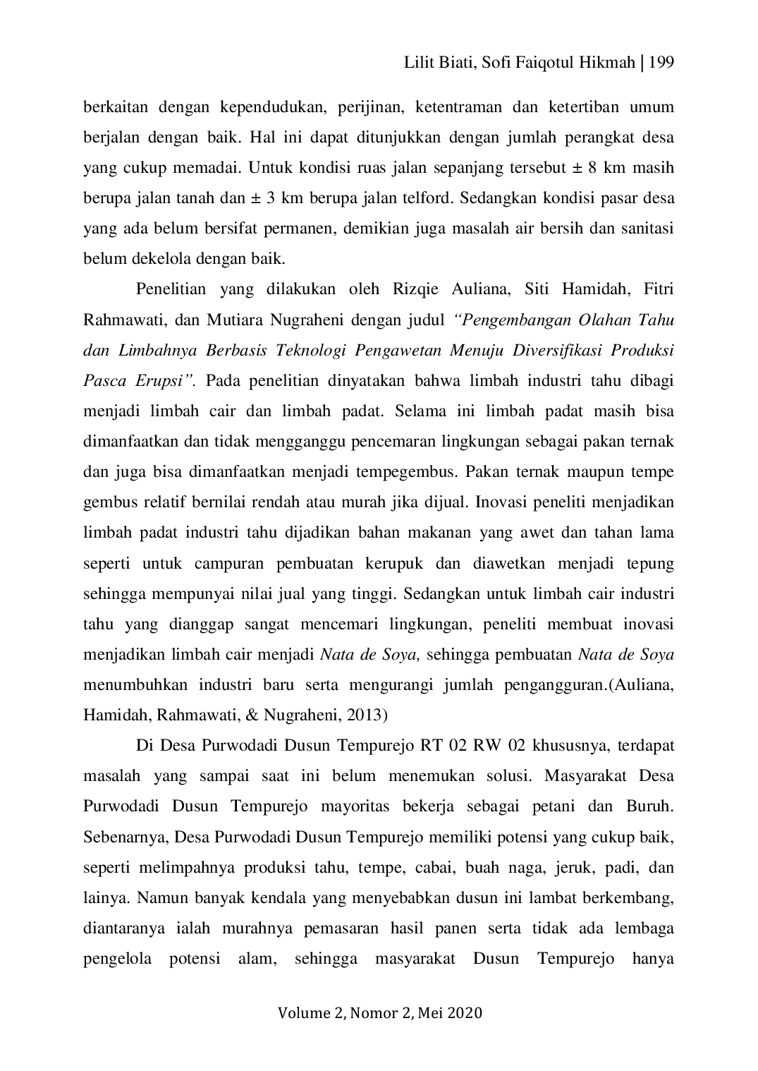 JURIS Dampingan Komunitas Pengusaha Tahu Melalui Pemanfaatan Bungkil Kedelai menjadi Kerupuk untuk Meningkatkan Nilai Jual Bungkil Kedelai di Desa Purwodadi