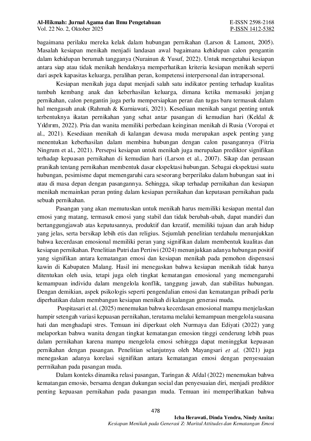 JURIS Kesiapan Menikah pada Generasi Z Marital Attitudes dan Kematangan Emosi