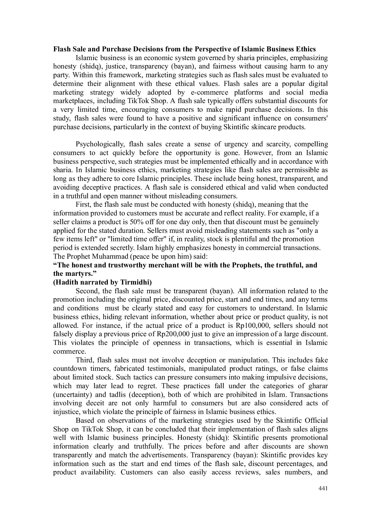 JURIS The Influence of Flashsale Bundling Products and Social Media Marketing on Skintific Skincare Purchase Decision in Skintific Official Shop According to Islamic Business Perspective