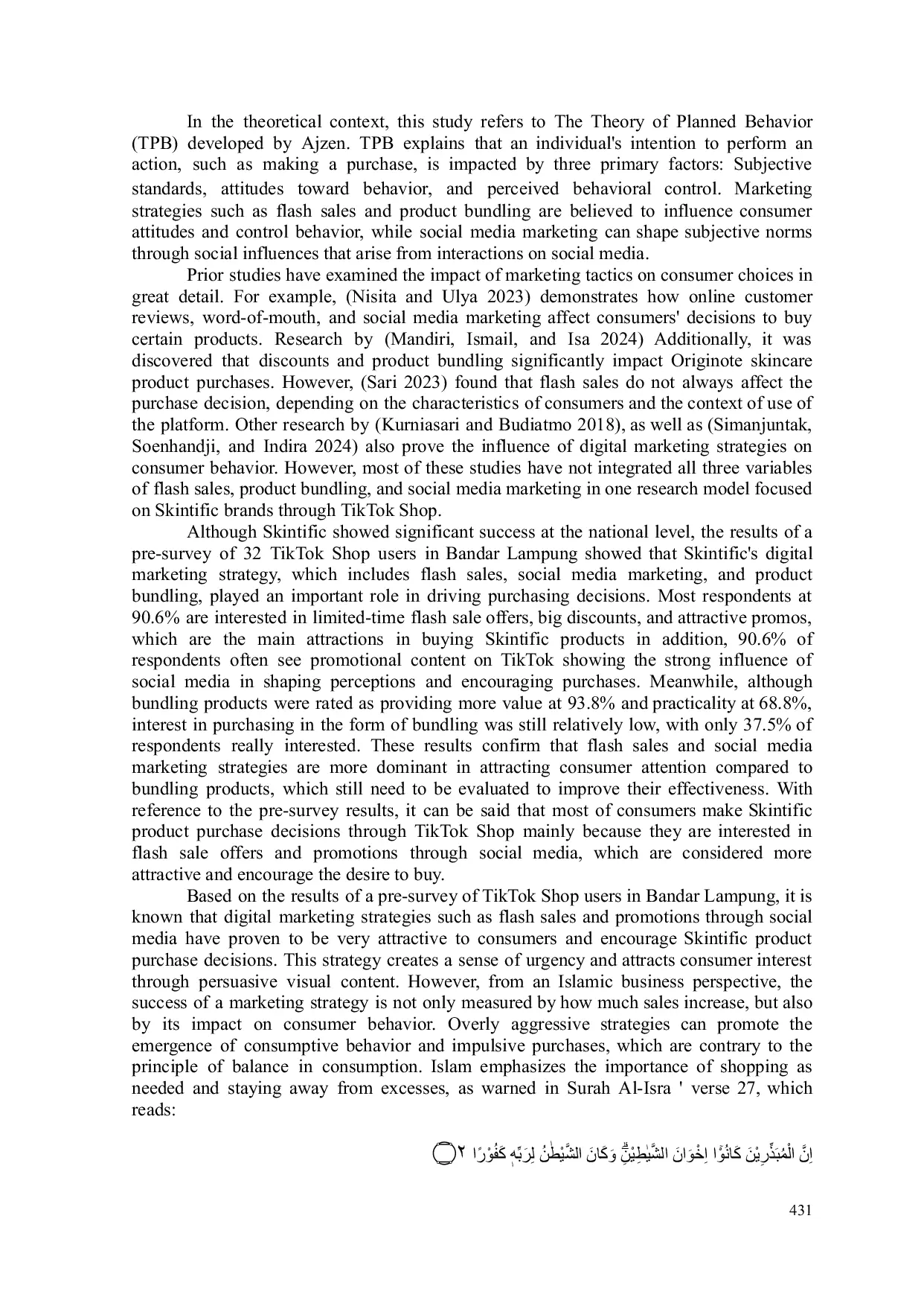 JURIS The Influence of Flashsale Bundling Products and Social Media Marketing on Skintific Skincare Purchase Decision in Skintific Official Shop According to Islamic Business Perspective