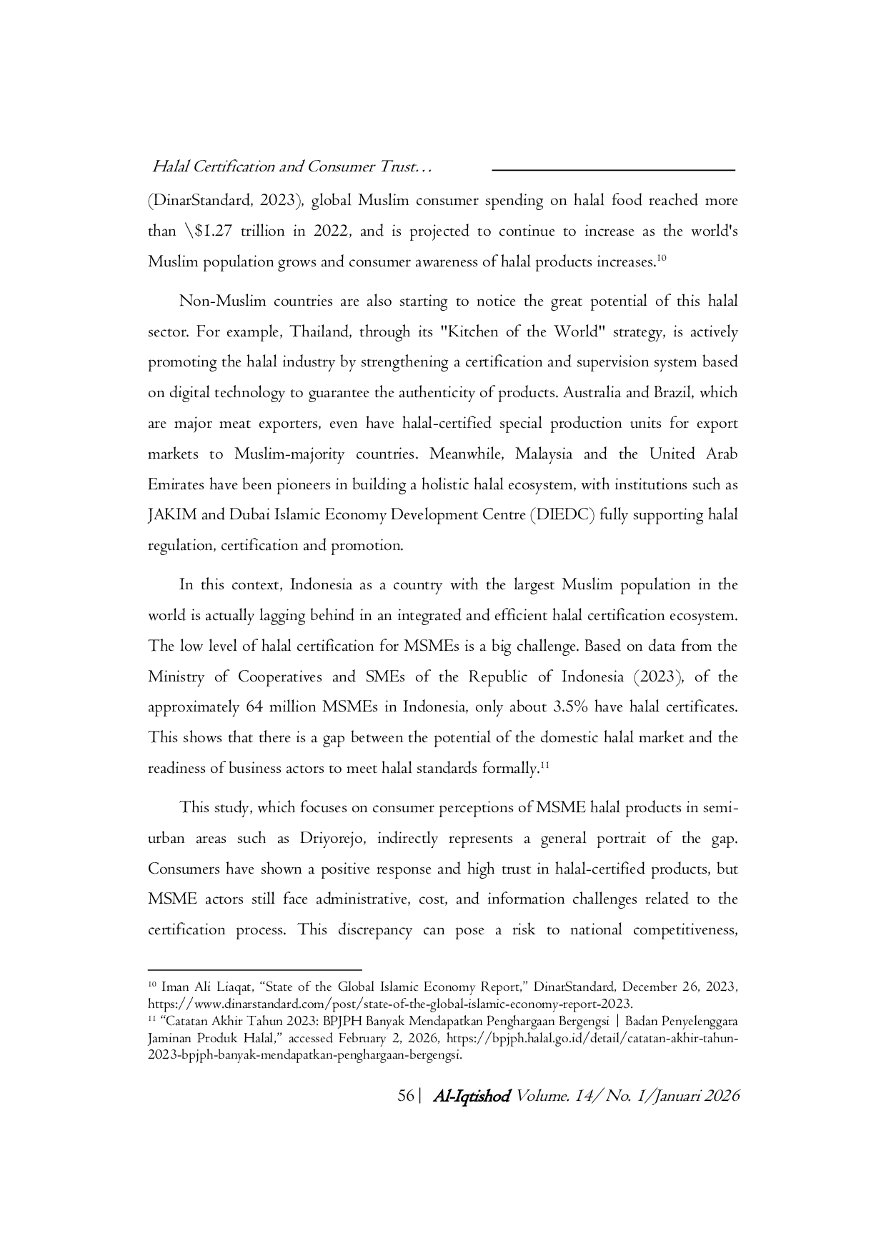 JURIS The Influence of Halal Certification on Consumer Trust Evidence from Food and Beverage MSMEs at Kotabaru Culinary Center Driyorejo Gresik
