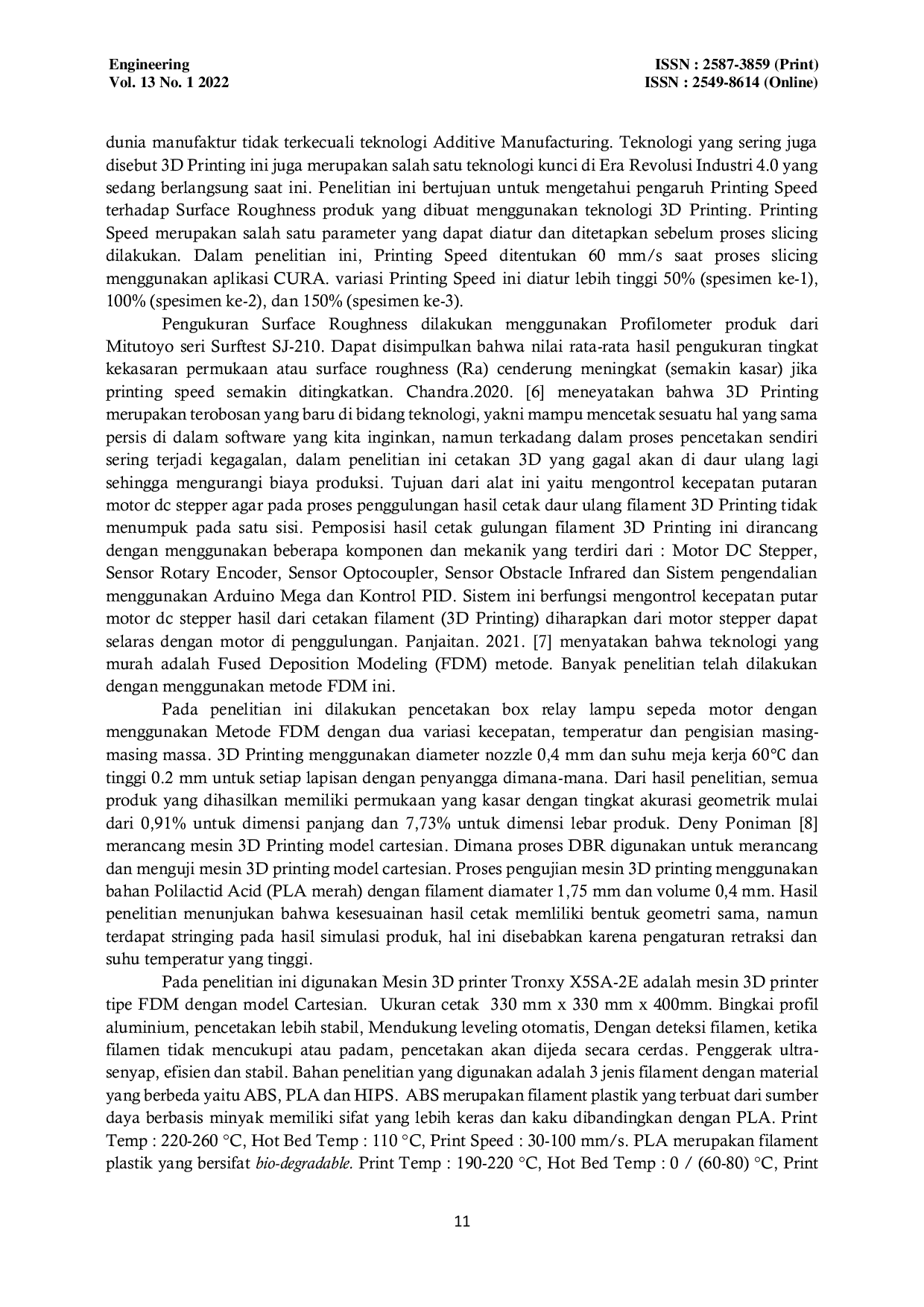 JURIS Karakteristik Pelapisan Pada Produk Printer Tiga Dimensi 3d Menggunakan Material Filament ABS PLA Dan HIPS